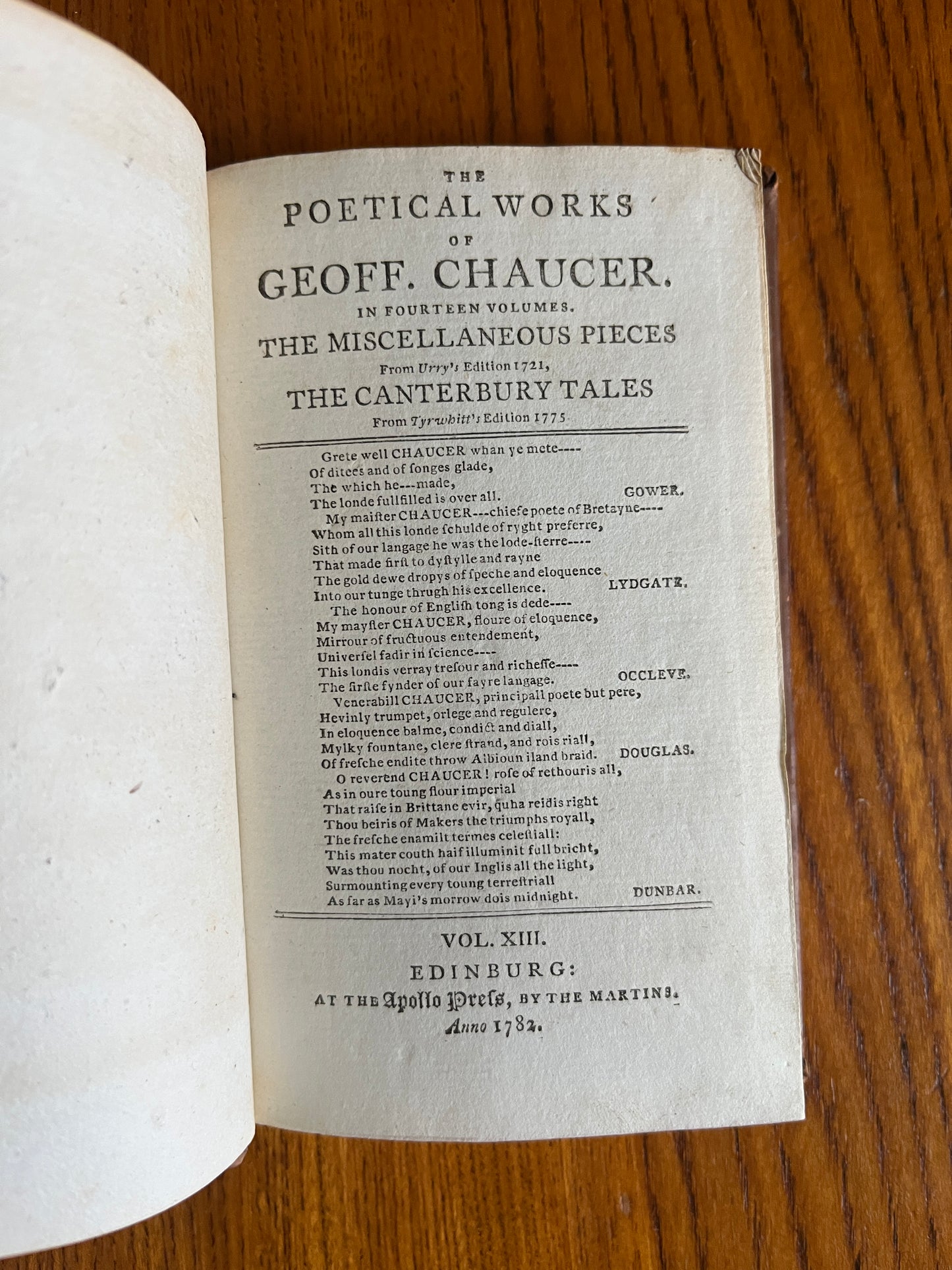 Bell’s the Poets of Great Britain - Chaucer (1787)