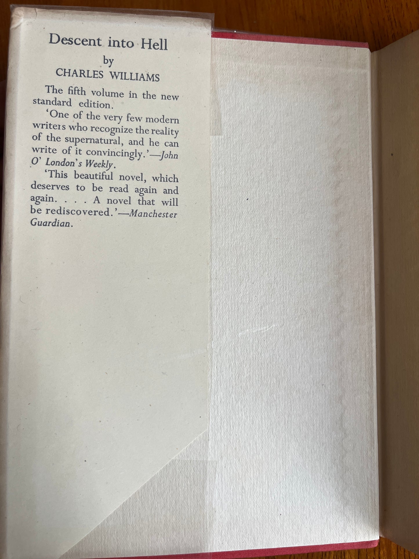 Descent into Hell - Charles Williams - First Edition