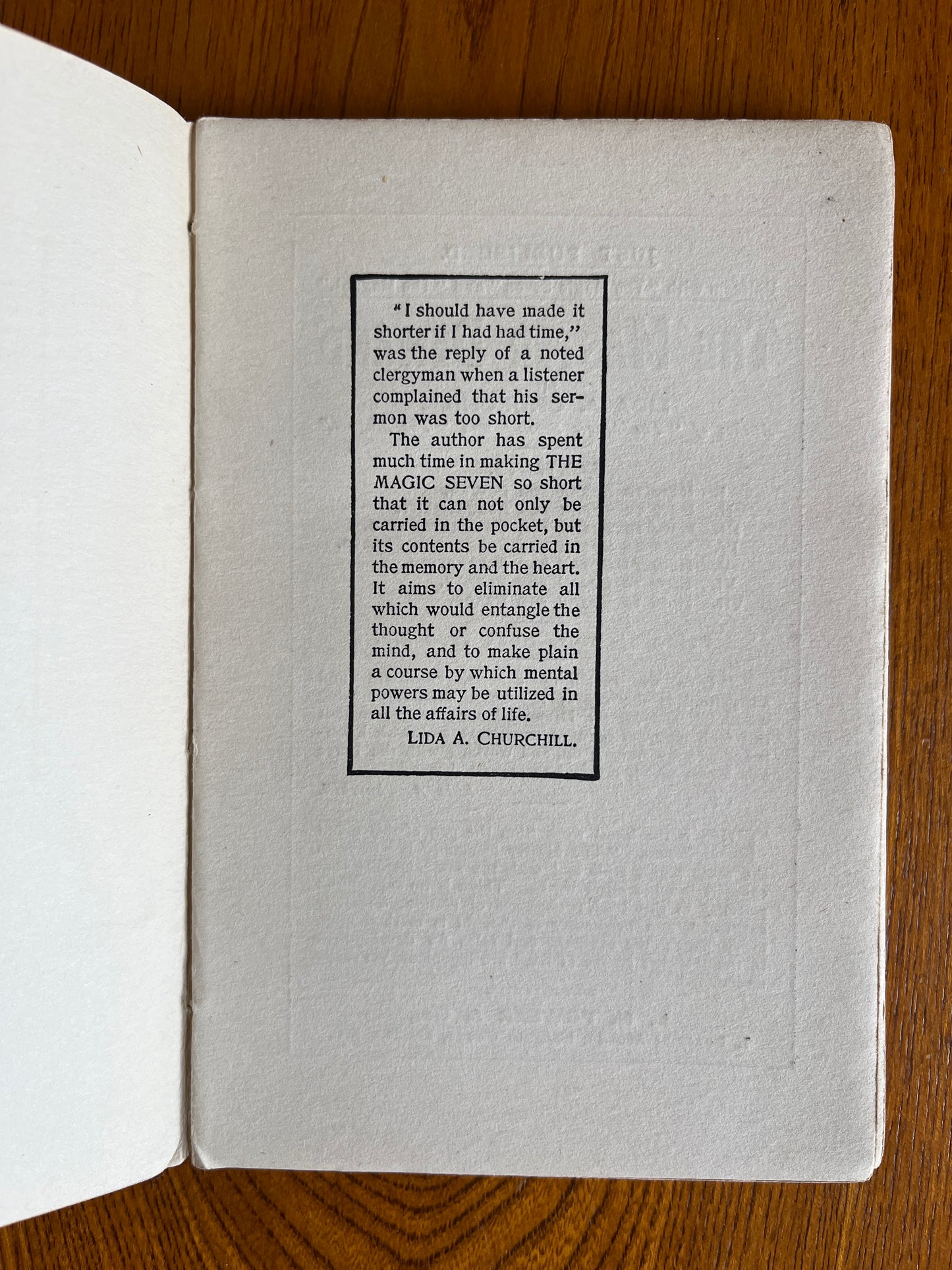 The Magic Seven - Lida A. Churchill