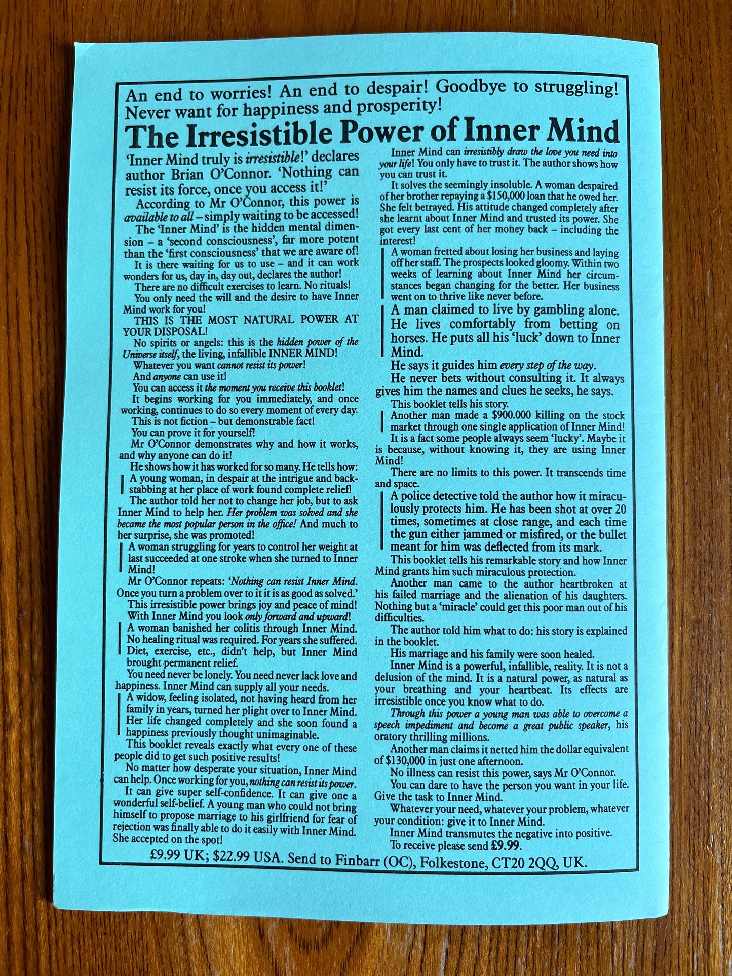 The Spells Chants & Prayers of a Sceptic Turned Sorcerer - Ron Goodwin (Finbarr First Edition)