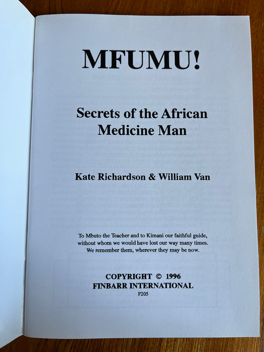 The Mfumu: Secrets of the African Medicine Man - William Van and Kate Richardson (Finbarr First Edition 1996)