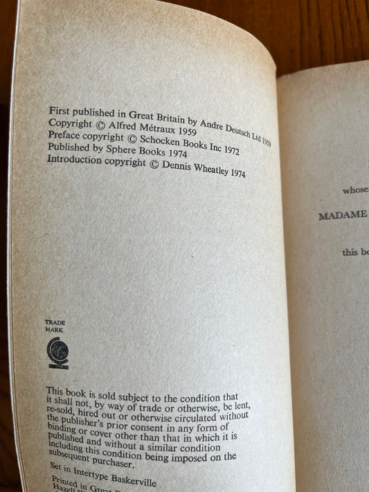 Voodoo - Alfred Métraux (The Dennis Wheatley Library of the Occult)