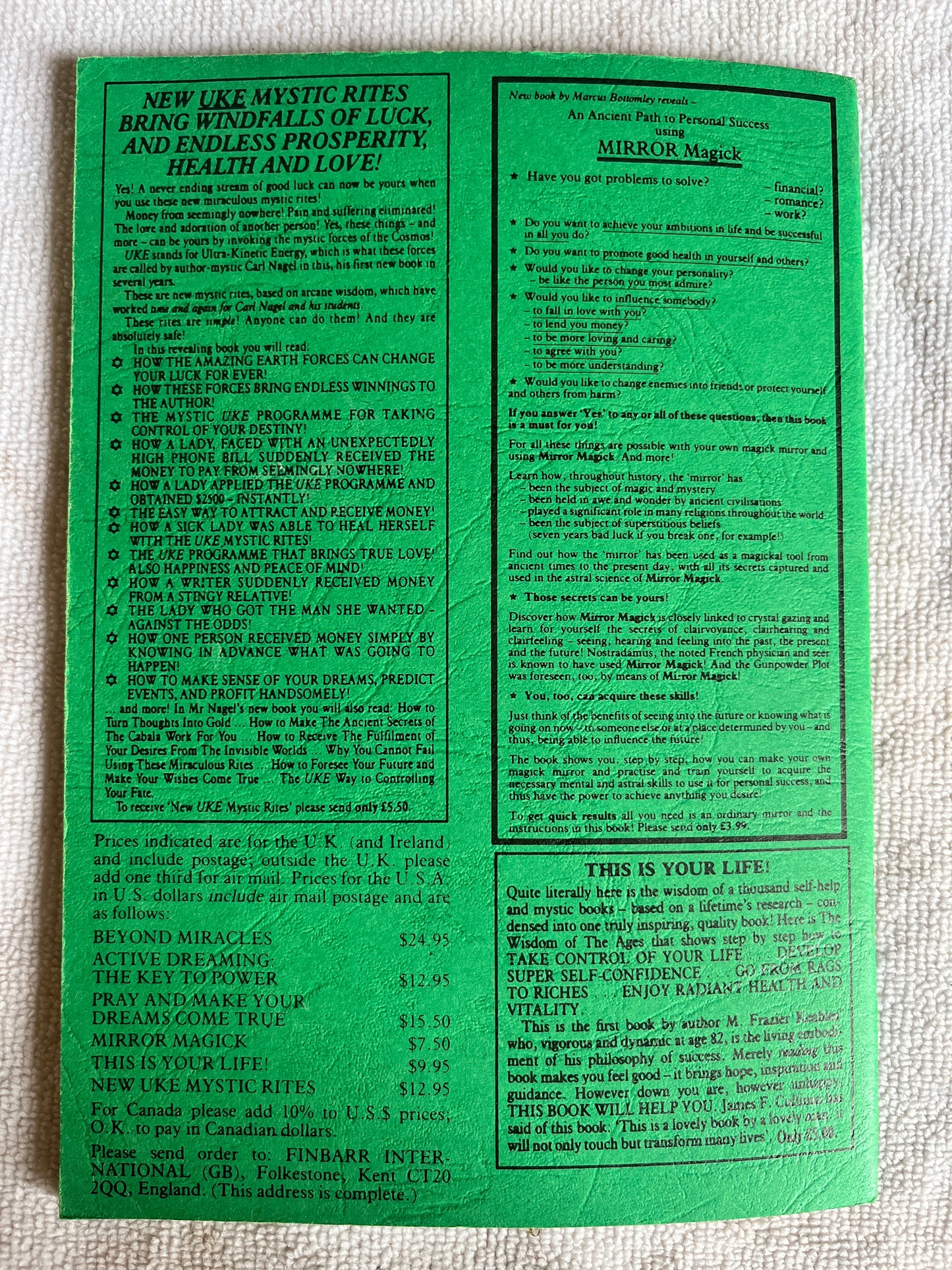 Mana Magick! - David Savage (1986 Finbarr First Edition)