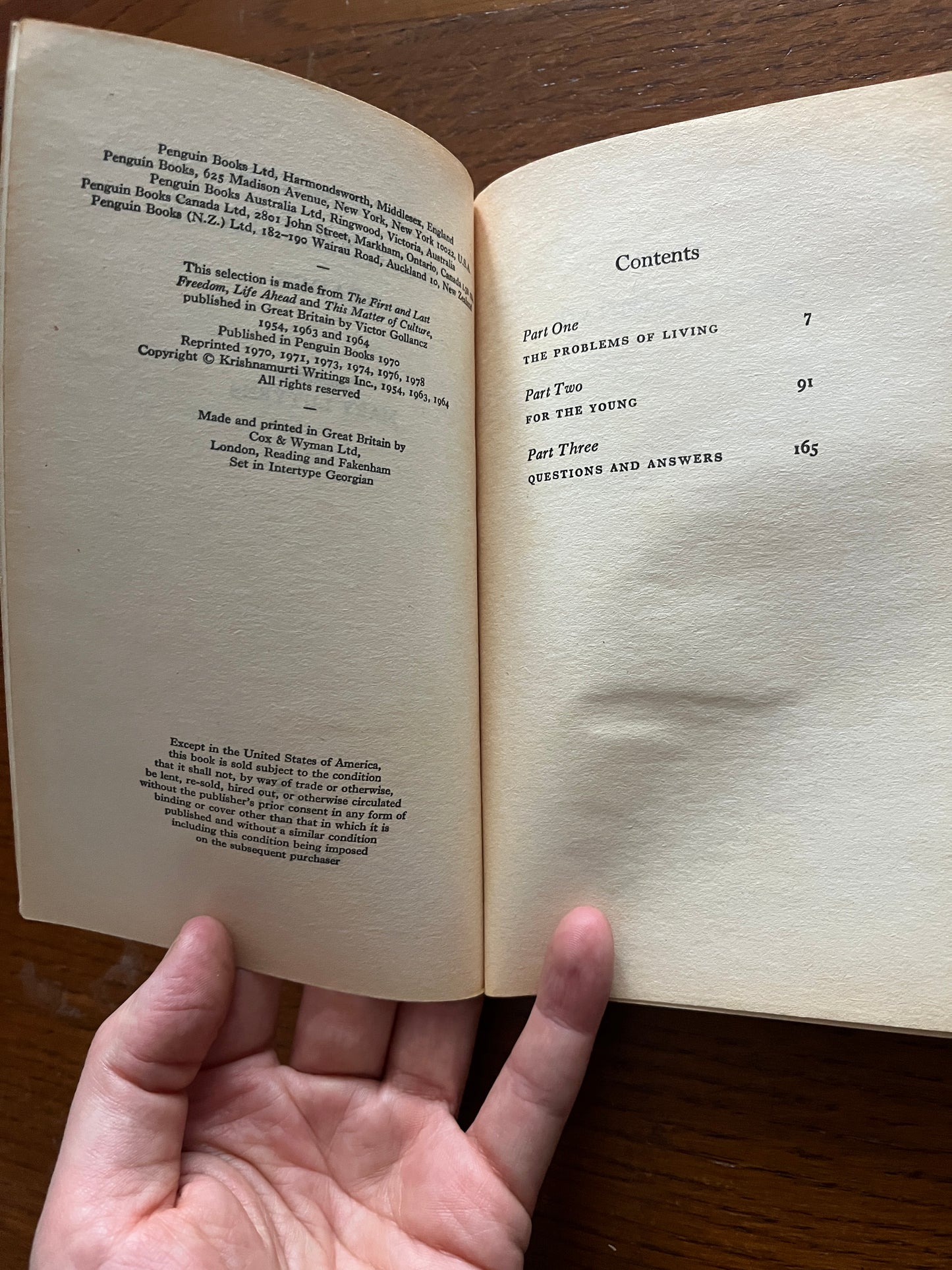 Krishnamurti Reader - Penguin Books ed by Mary Lutyens (1978)