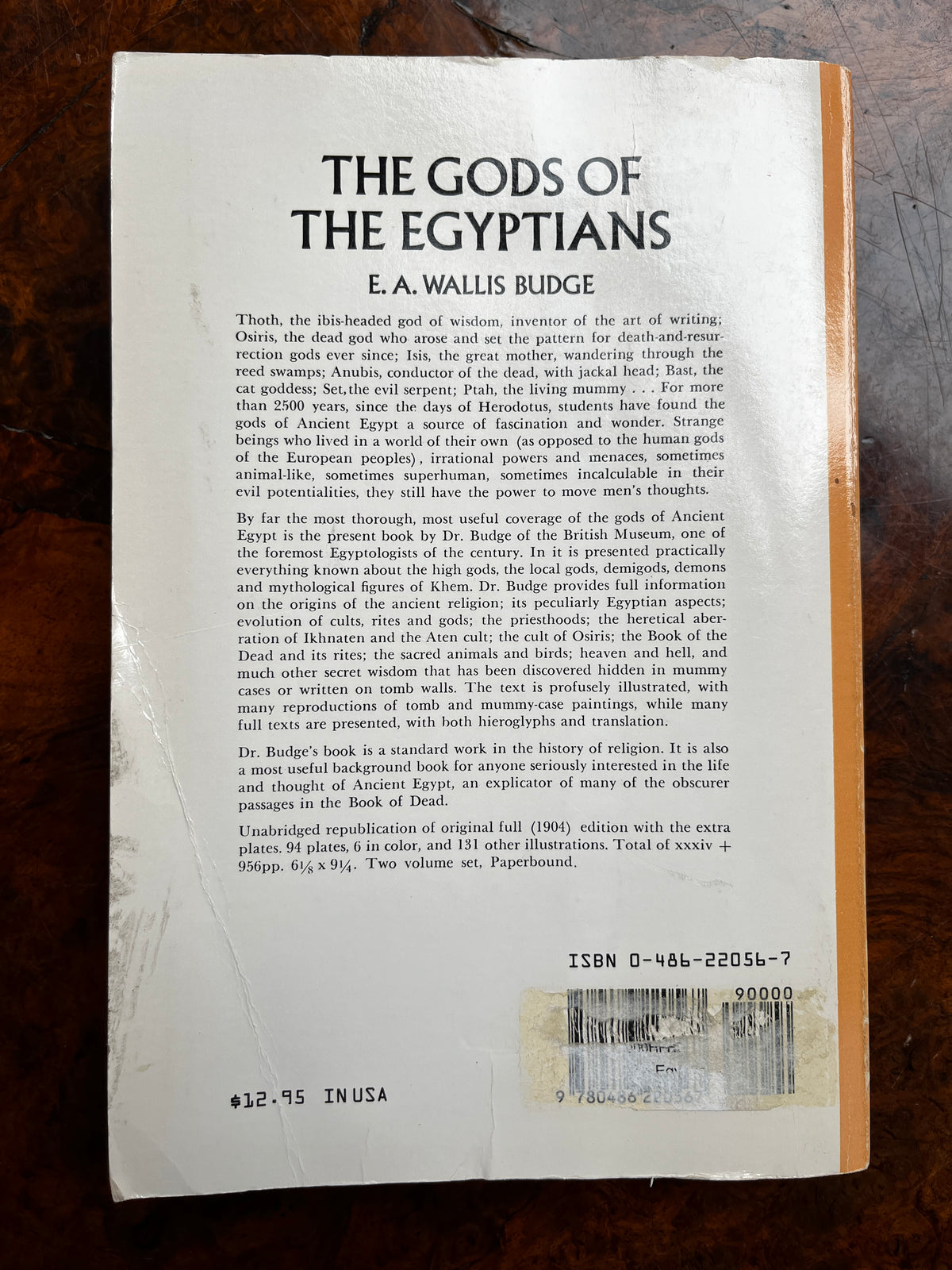 The Gods of the Egyptians - E A Wallis Budge