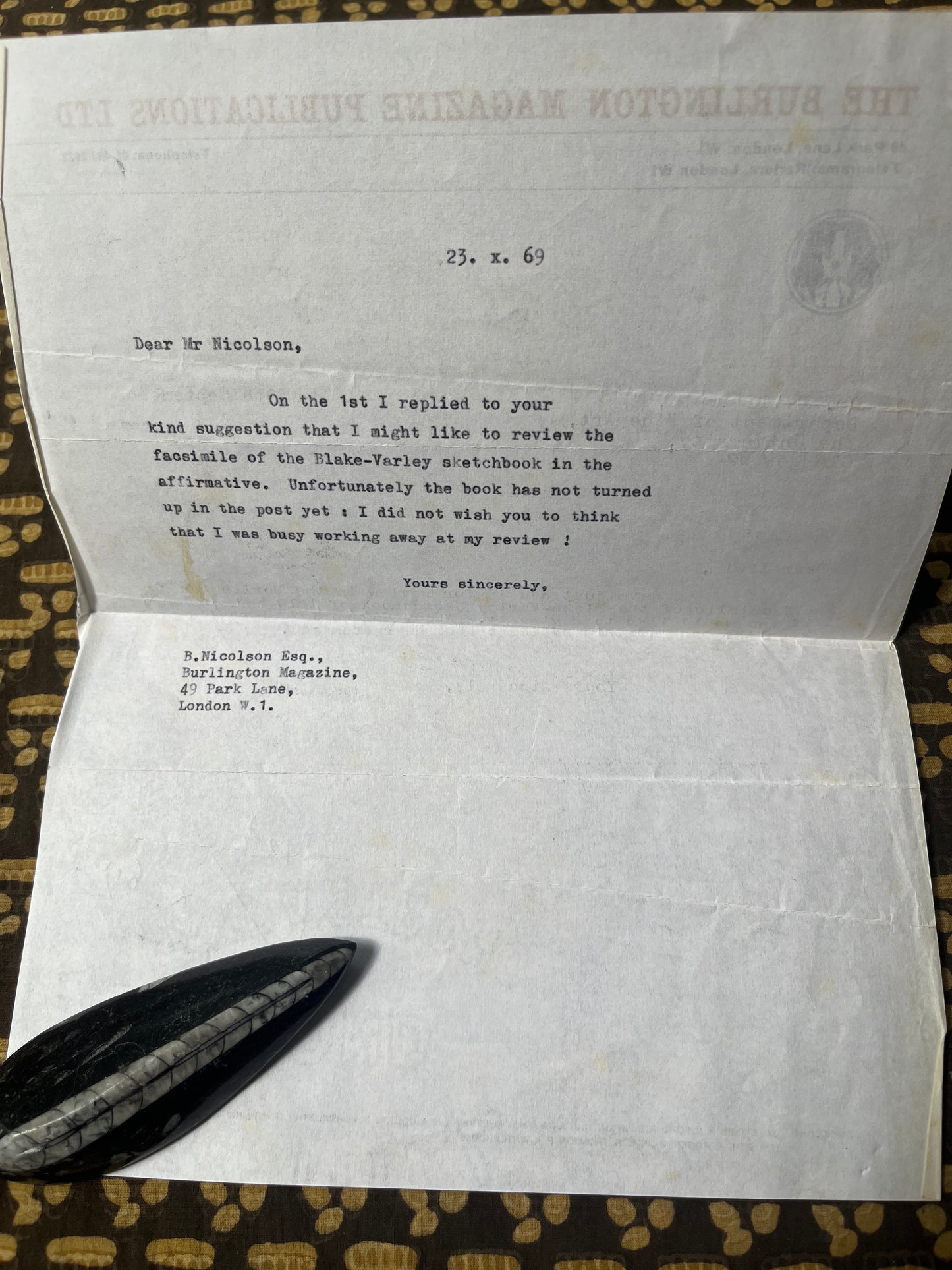 The Blake Varley Sketchbook - William Blake (First Ed. thus, slipcase, 1969 Trianon Press fascimile, with letters)