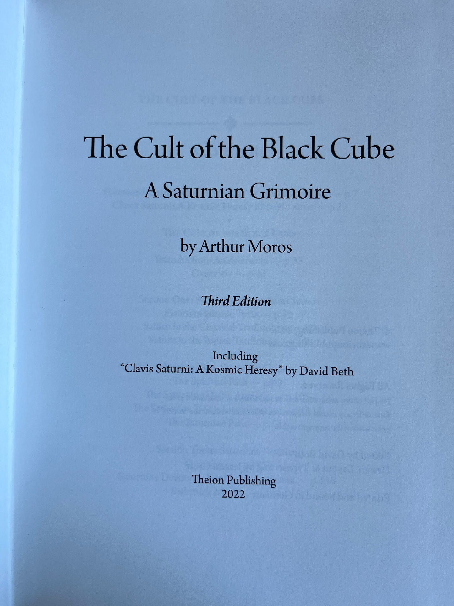 The Cult of the Black Cube: A Saturnian Grimoire - Arthur Moros (Limited Edition)