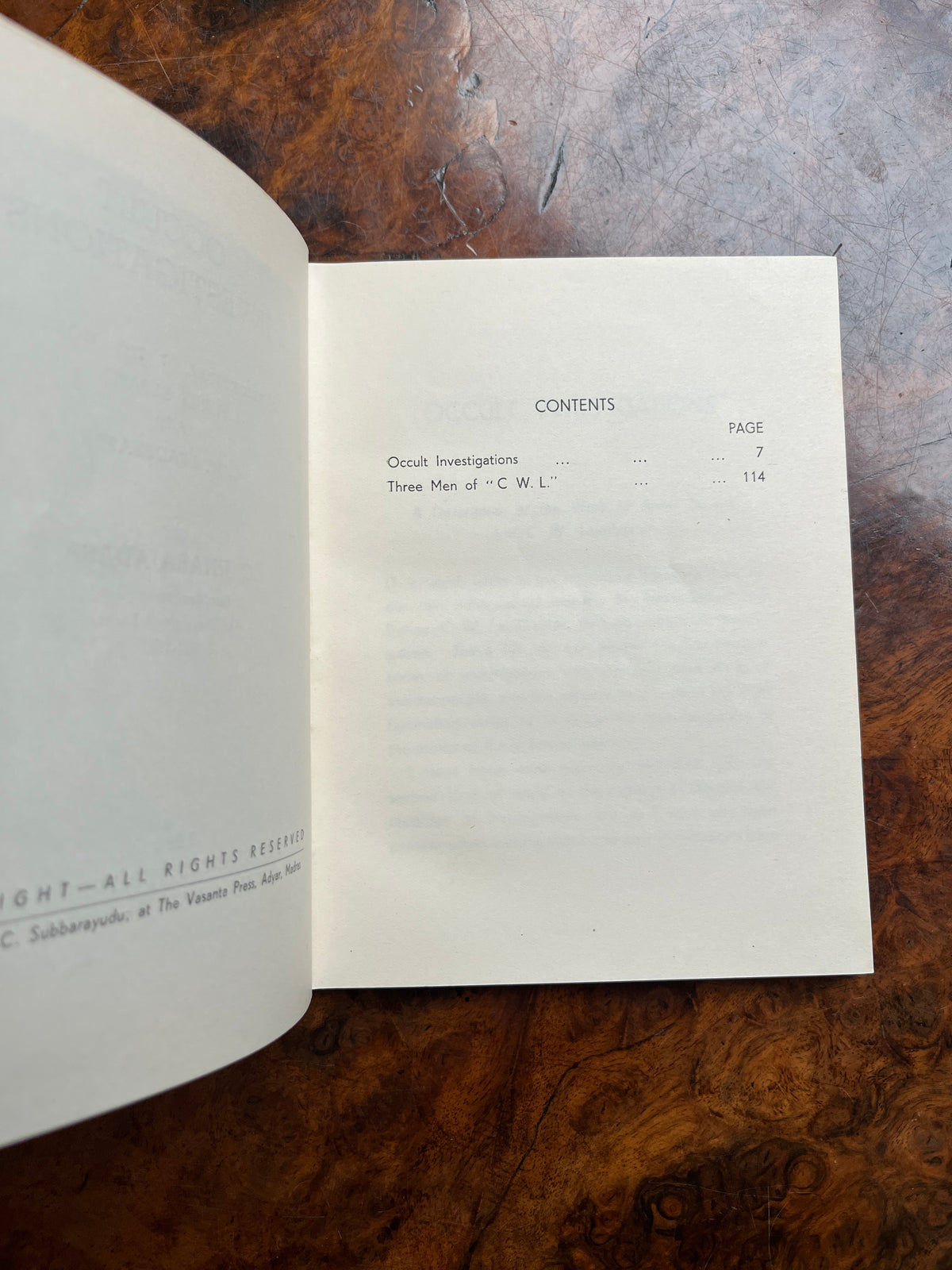 Occult Investigation - C Jinarajadasa (1938 First Edition)