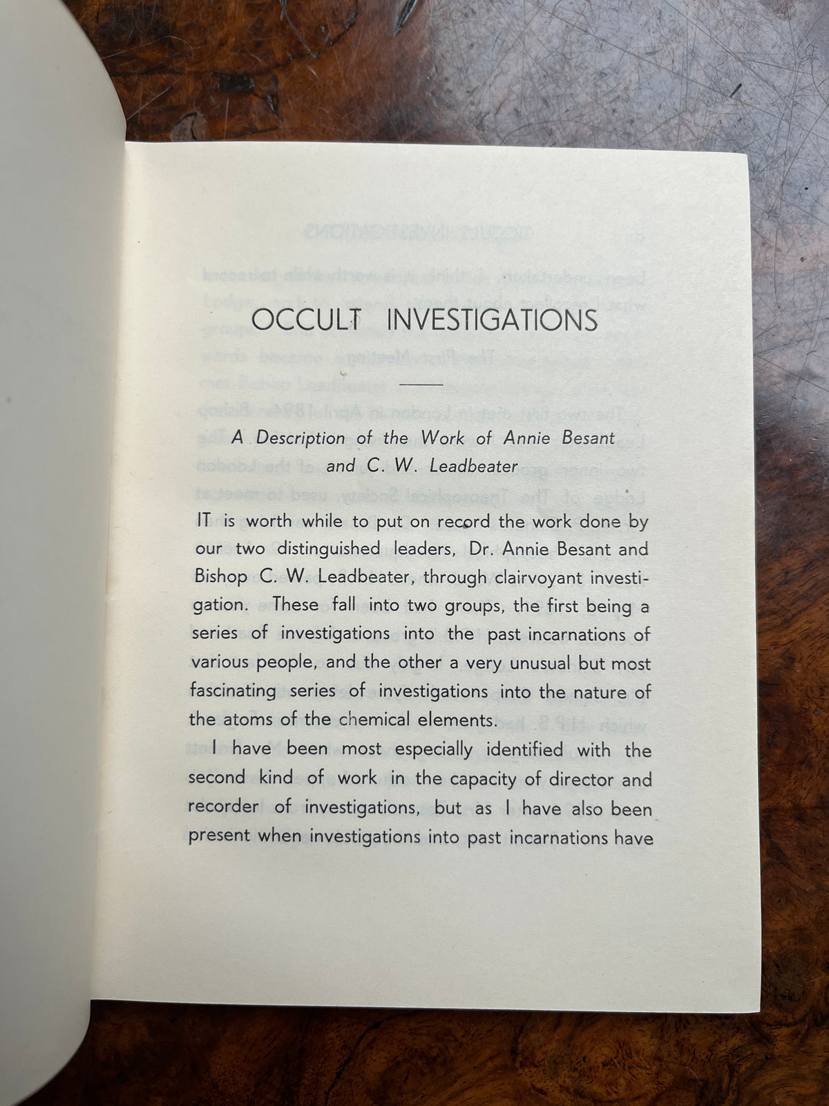 Occult Investigation - C Jinarajadasa (1938 First Edition)