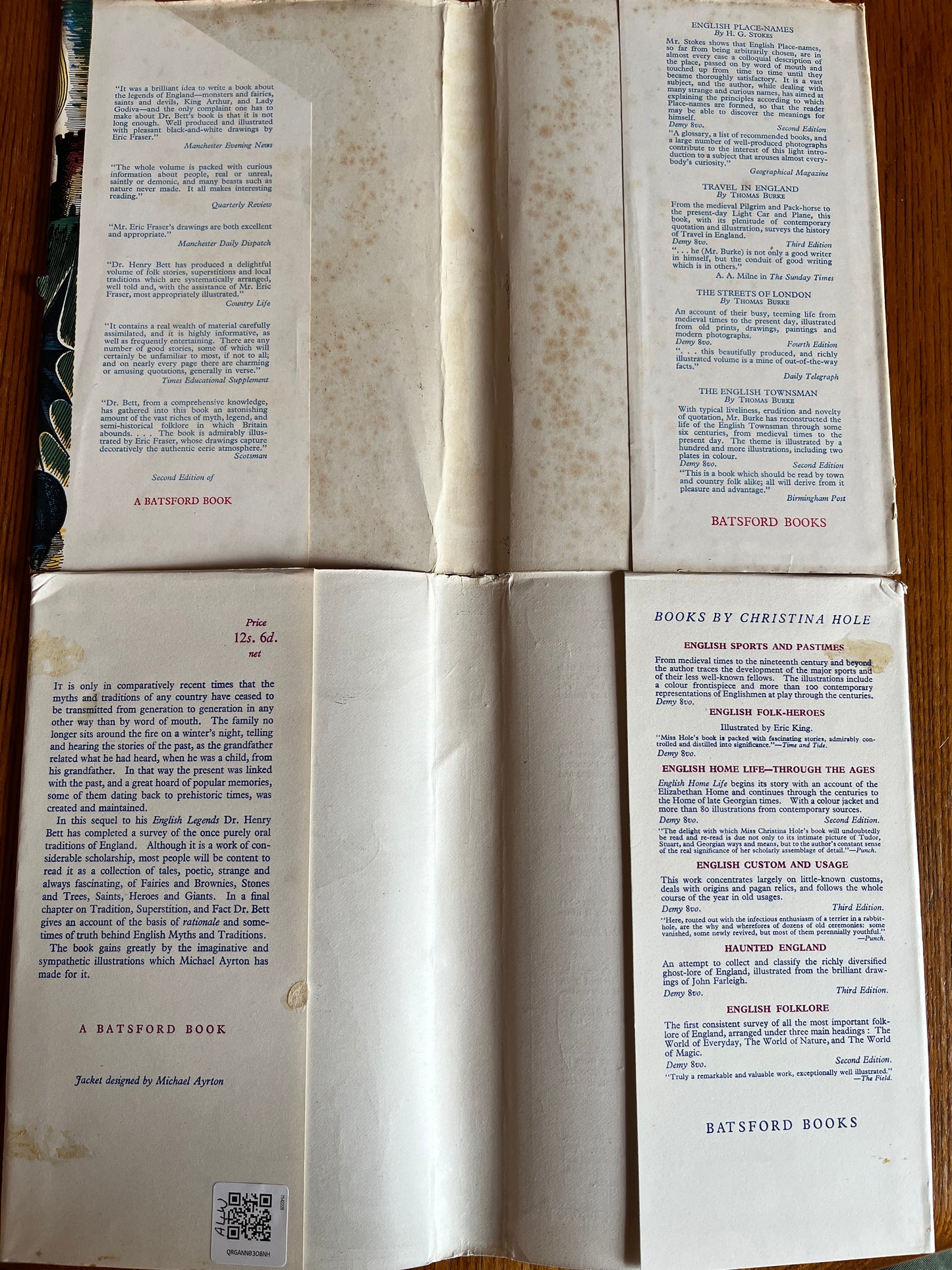 English Myths & English Legends - Henry Bett (2 Books, 1 First Edition)