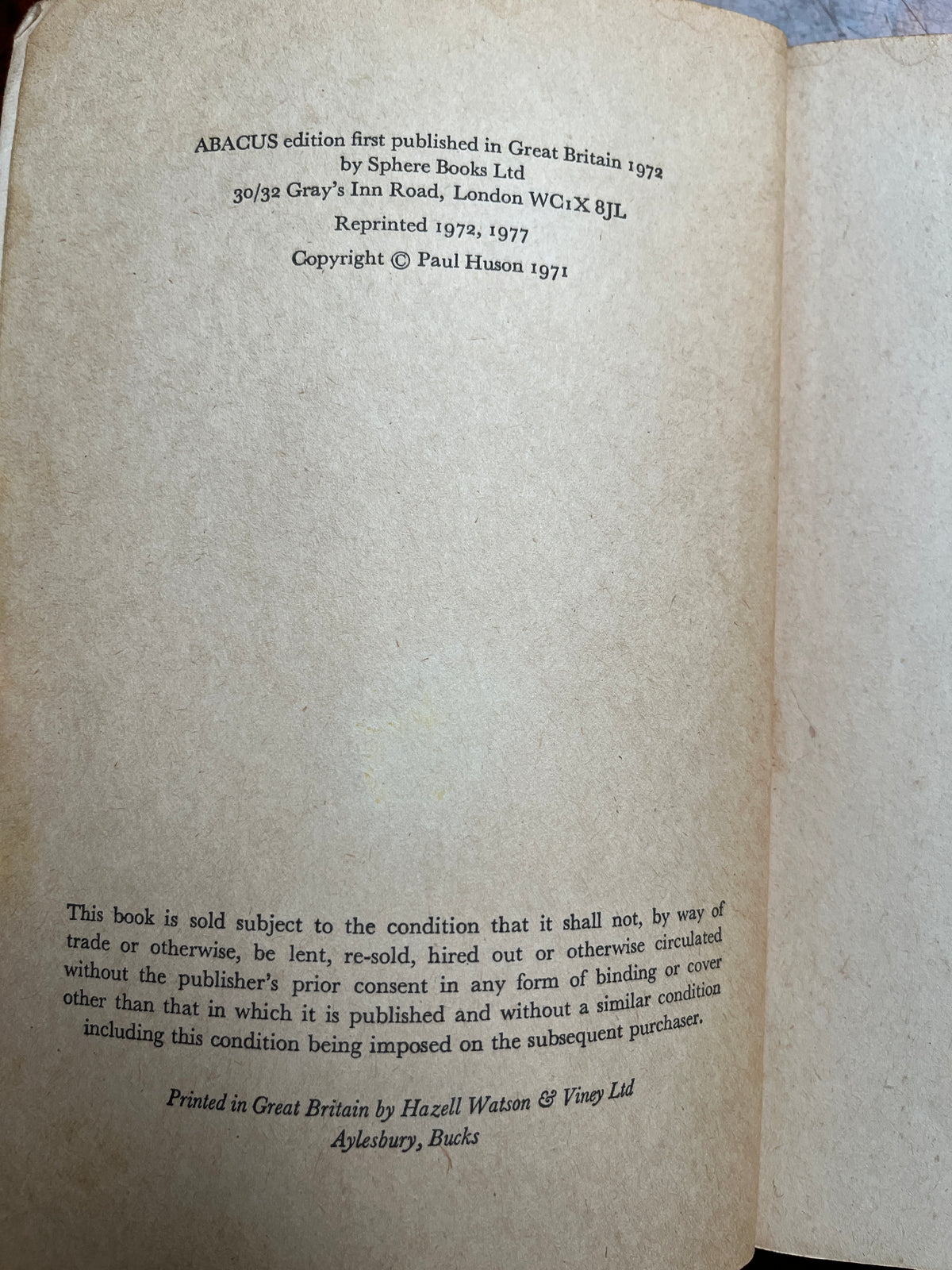 The Devil's Picturebook - Paul Huson (1977 ABACUS Paperback)