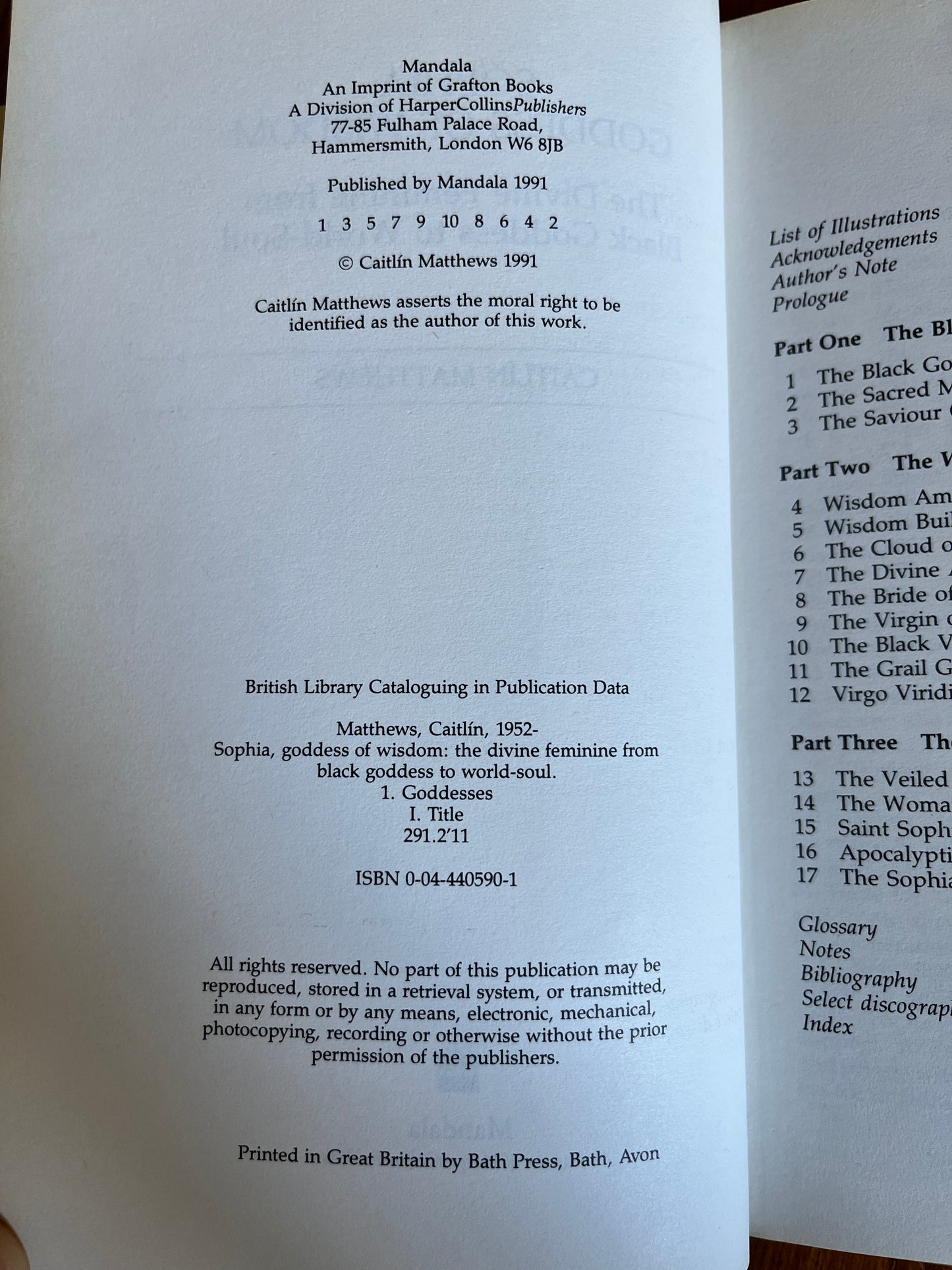Sophia: Goddess of Wisdom - Caitlín Matthews (First Edition)