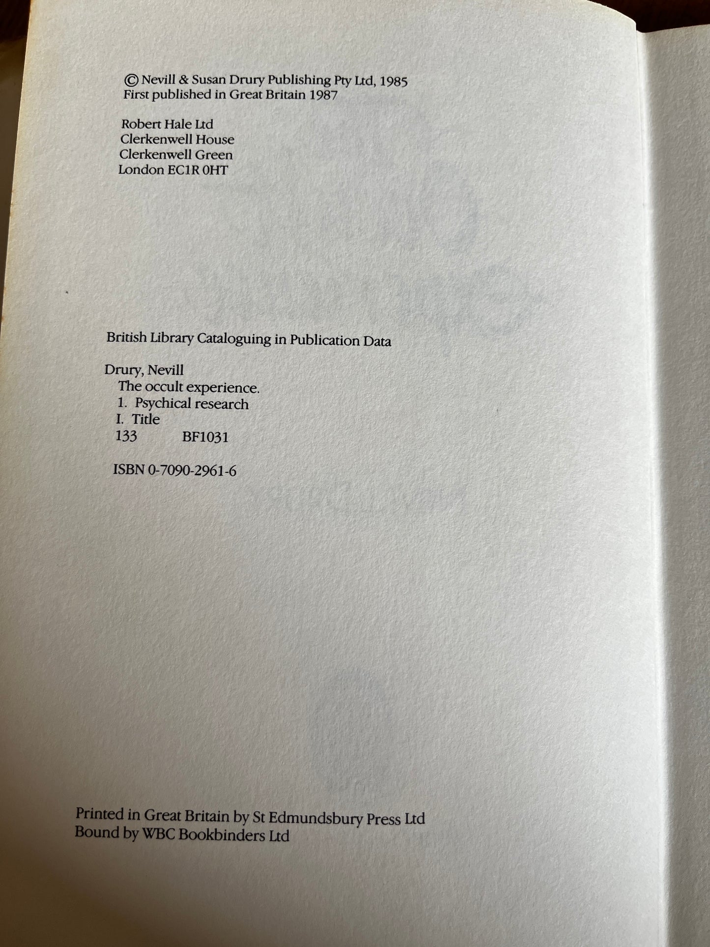 The Occult Experience - Nevill Drury (First Edition)