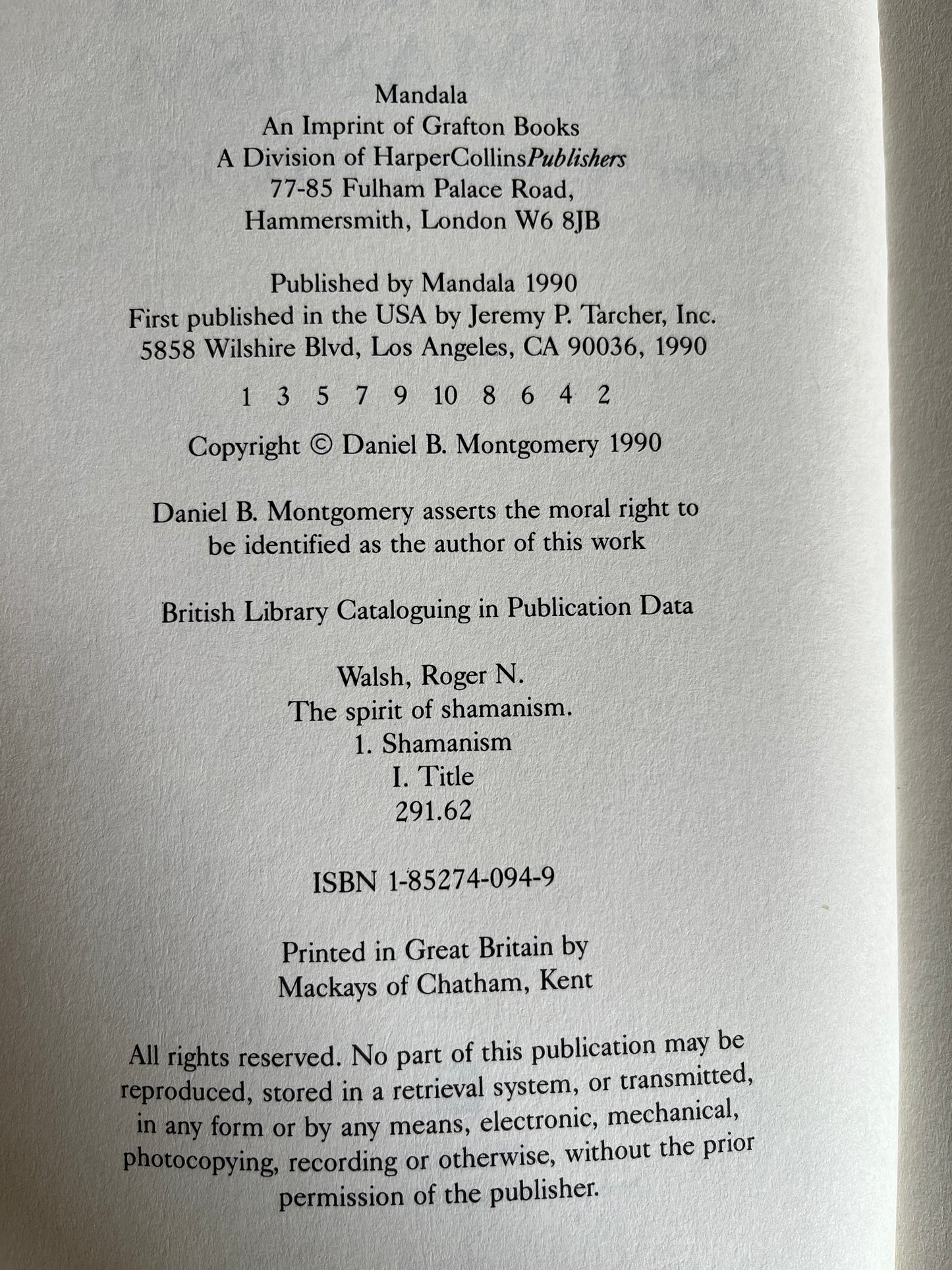 The Spirit of Shamanism - Roger N Walsh (First Edition)