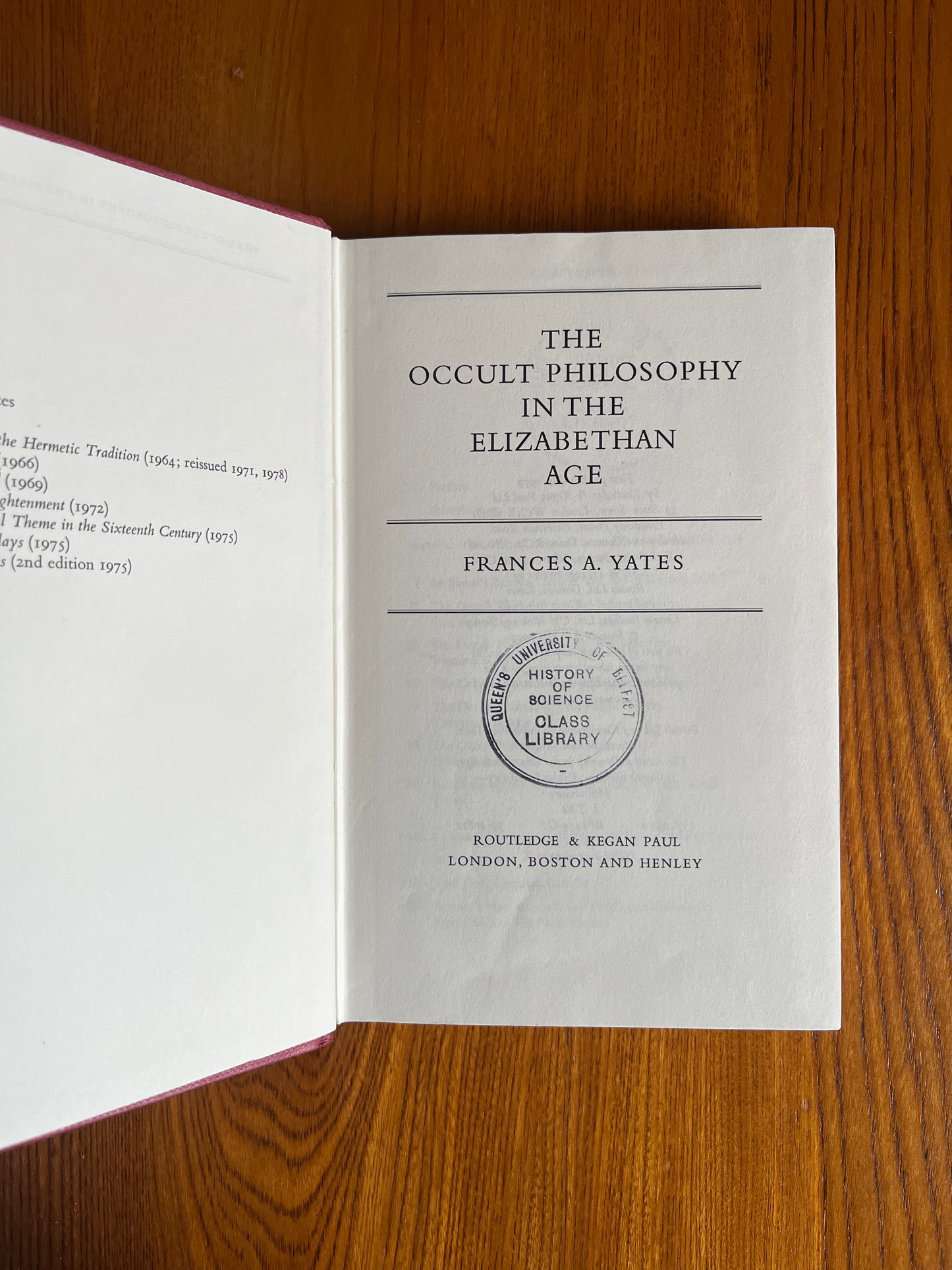 The Occult Philosophy in the Elizabethan Age - Frances A Yates