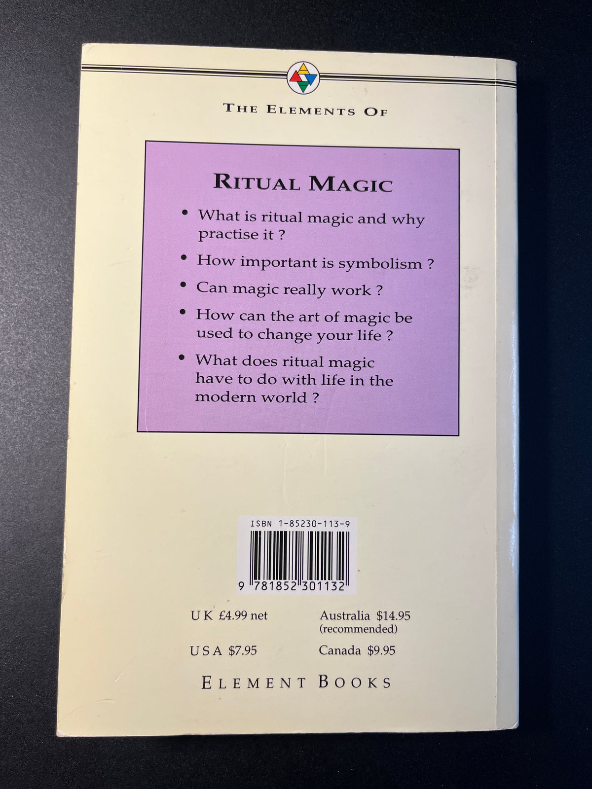 The Elements of Ritual Magic - Marian Green (First Edition)