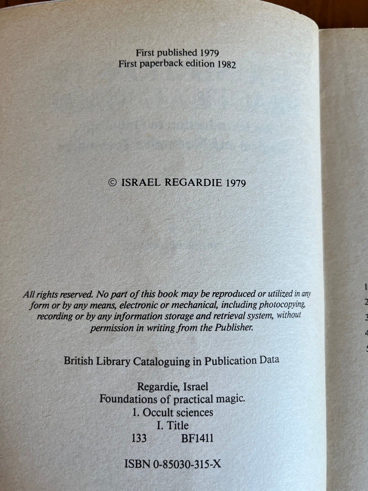 Foundations of Practical Magic - Israel Regardie (First Edition thus)