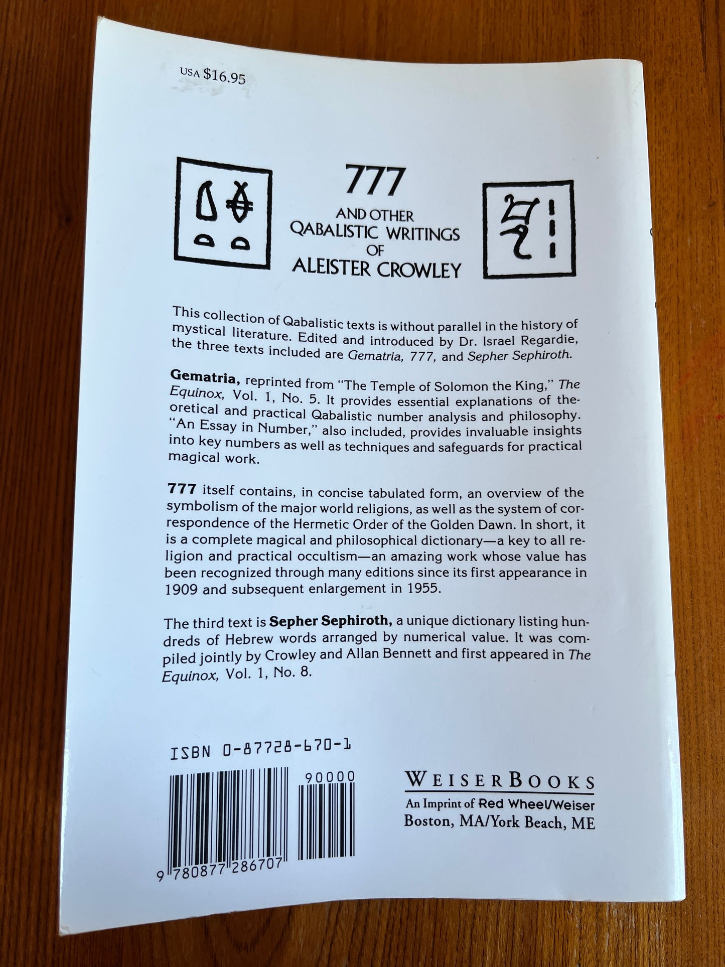 777 and Other Qabalistic Writings of Aleister Crowley
