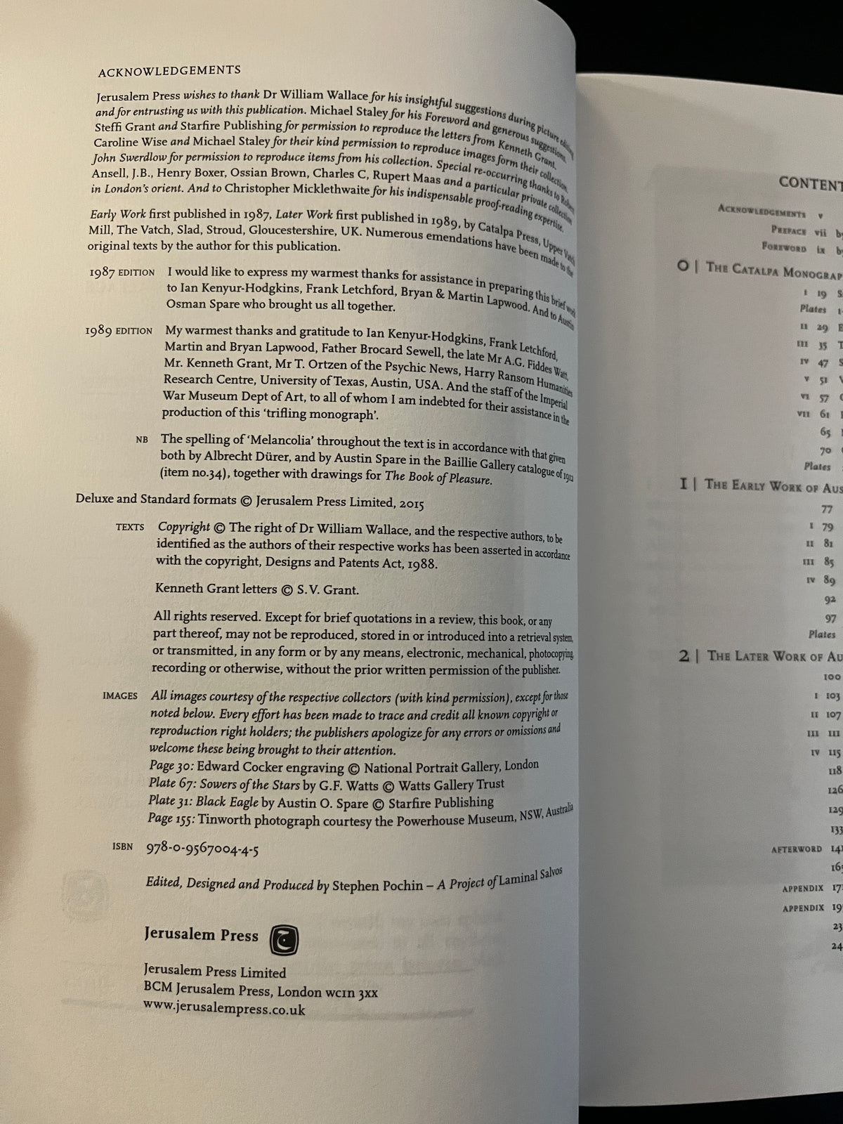 The Catalpa Monographs: A Critical Survey of Austin Osman Spare - Dr William Wallace (First Edition)
