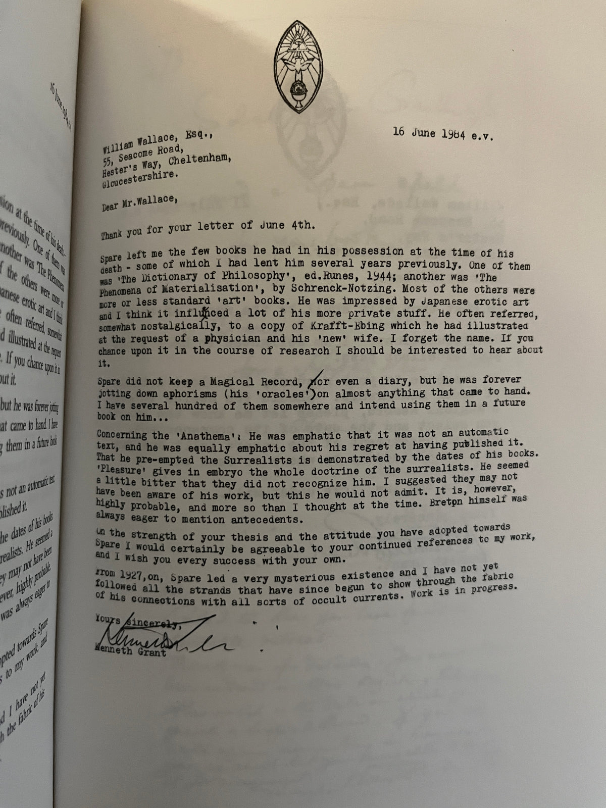 The Catalpa Monographs: A Critical Survey of Austin Osman Spare - Dr William Wallace (First Edition)