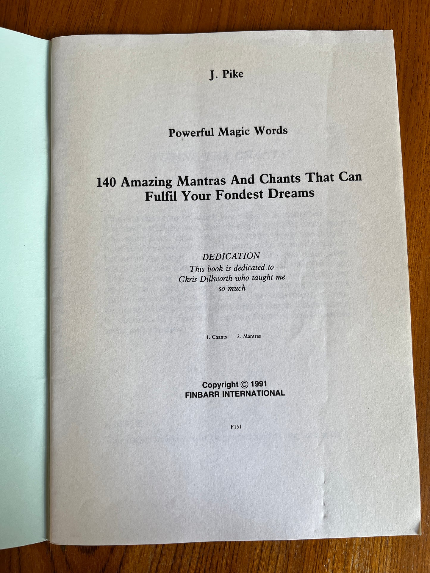 Powerful Magic Words - J. Pike (First Edition 1991 Finbarr)