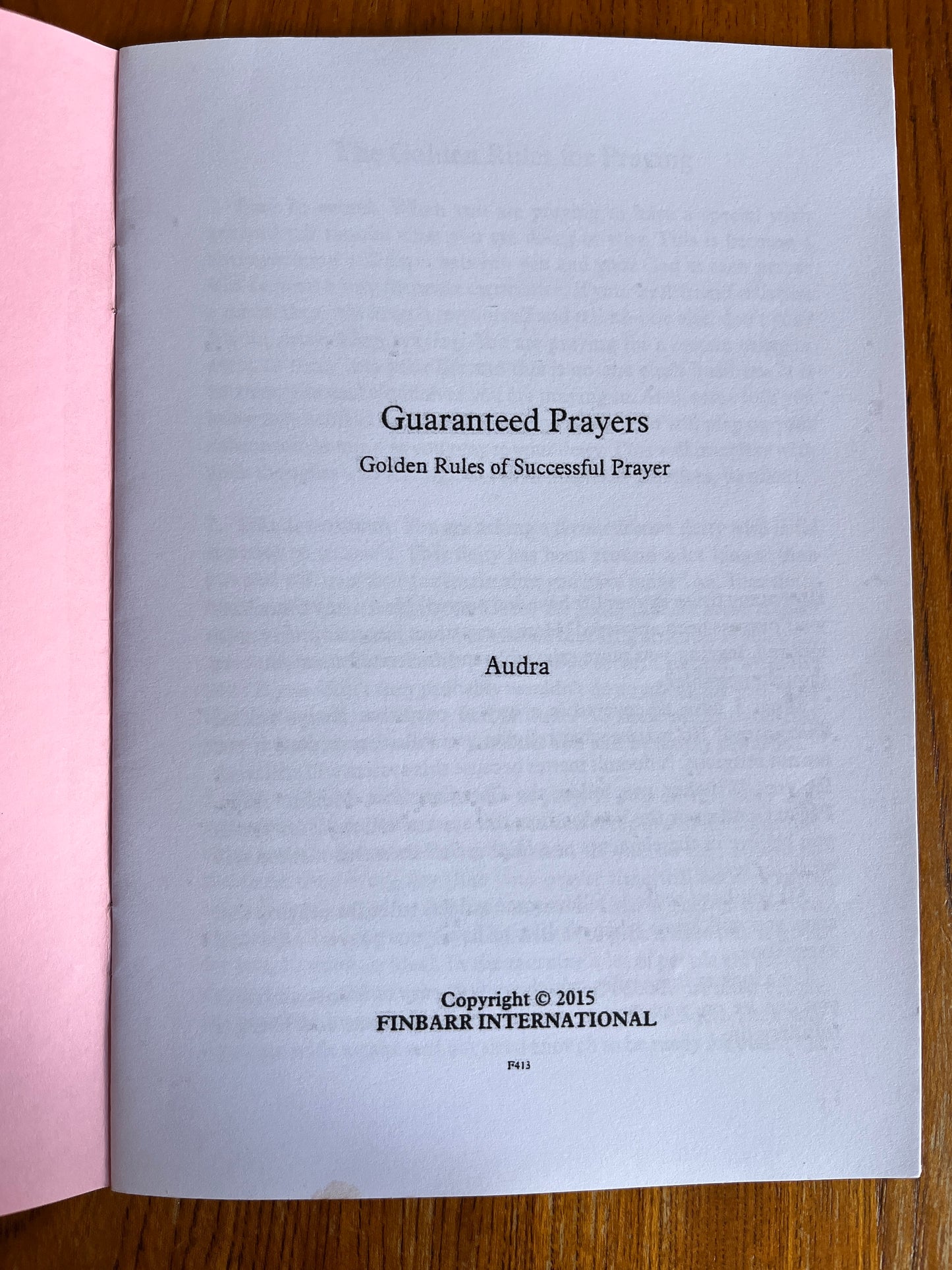 Guaranteed Prayers - Audra (Finbarr First Edition)