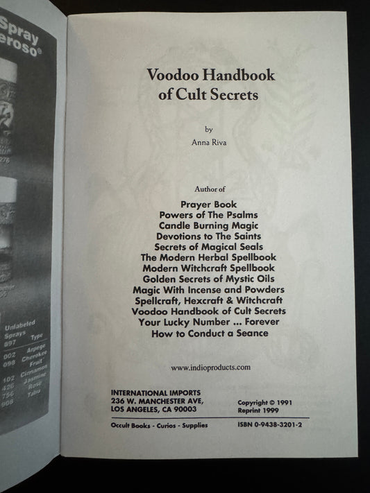 Voodoo Handbook of Cult Secrets - Anna Riva