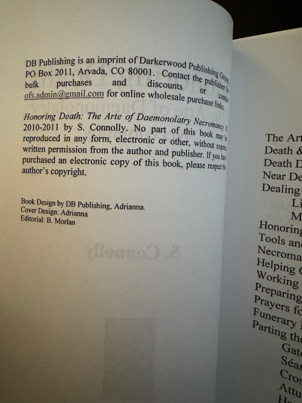 Honoring Death: The Arte of Daemonolatry Necromancy - S Connolly (First Edition)