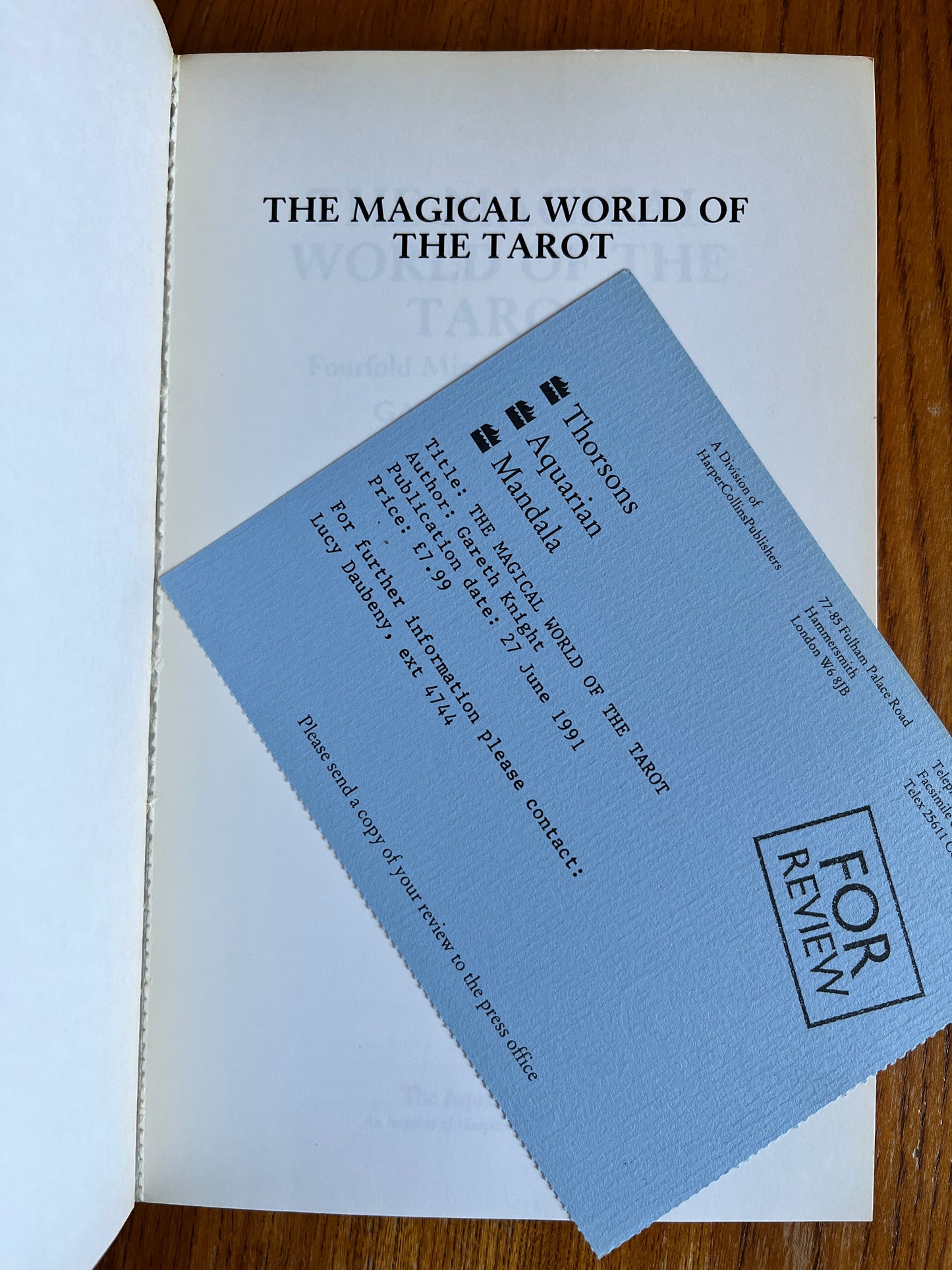 The Magical World of Tarot - Gareth Knight (First Edition)