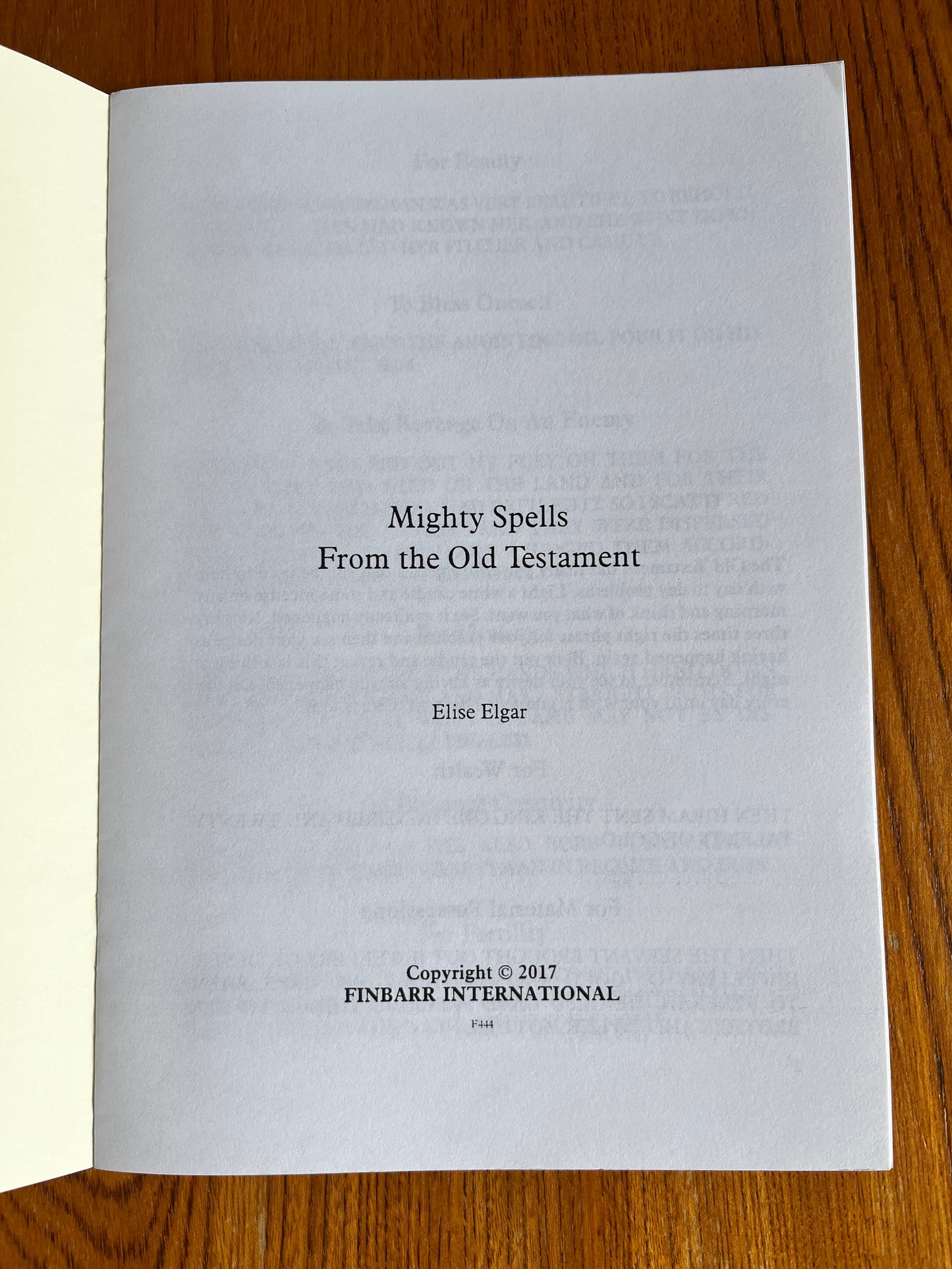 Might Spells from the Old Testament - Elise Elgar (Finbarr First Edition)
