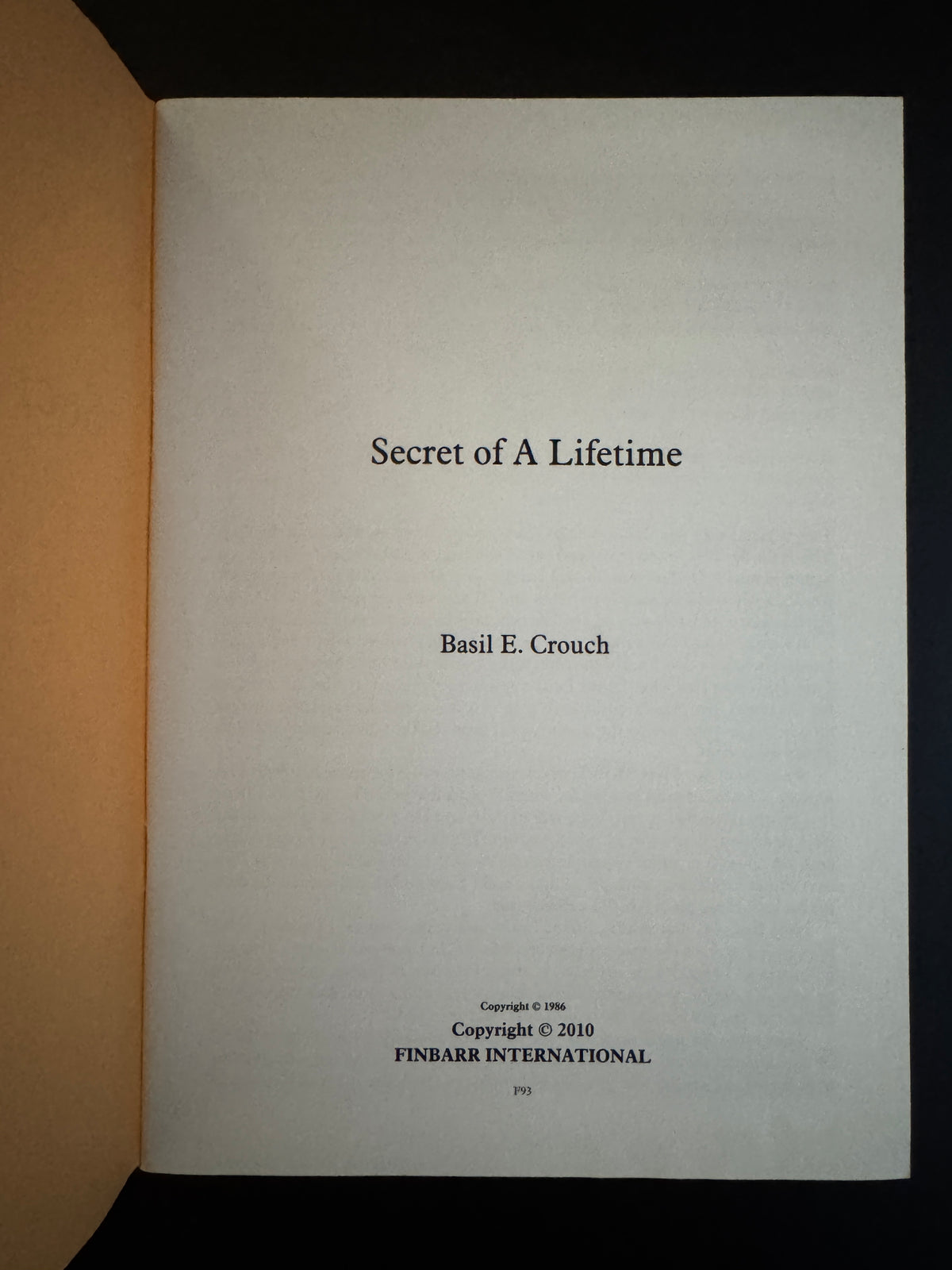 Secret of a Lifetime - Basil E Crouch