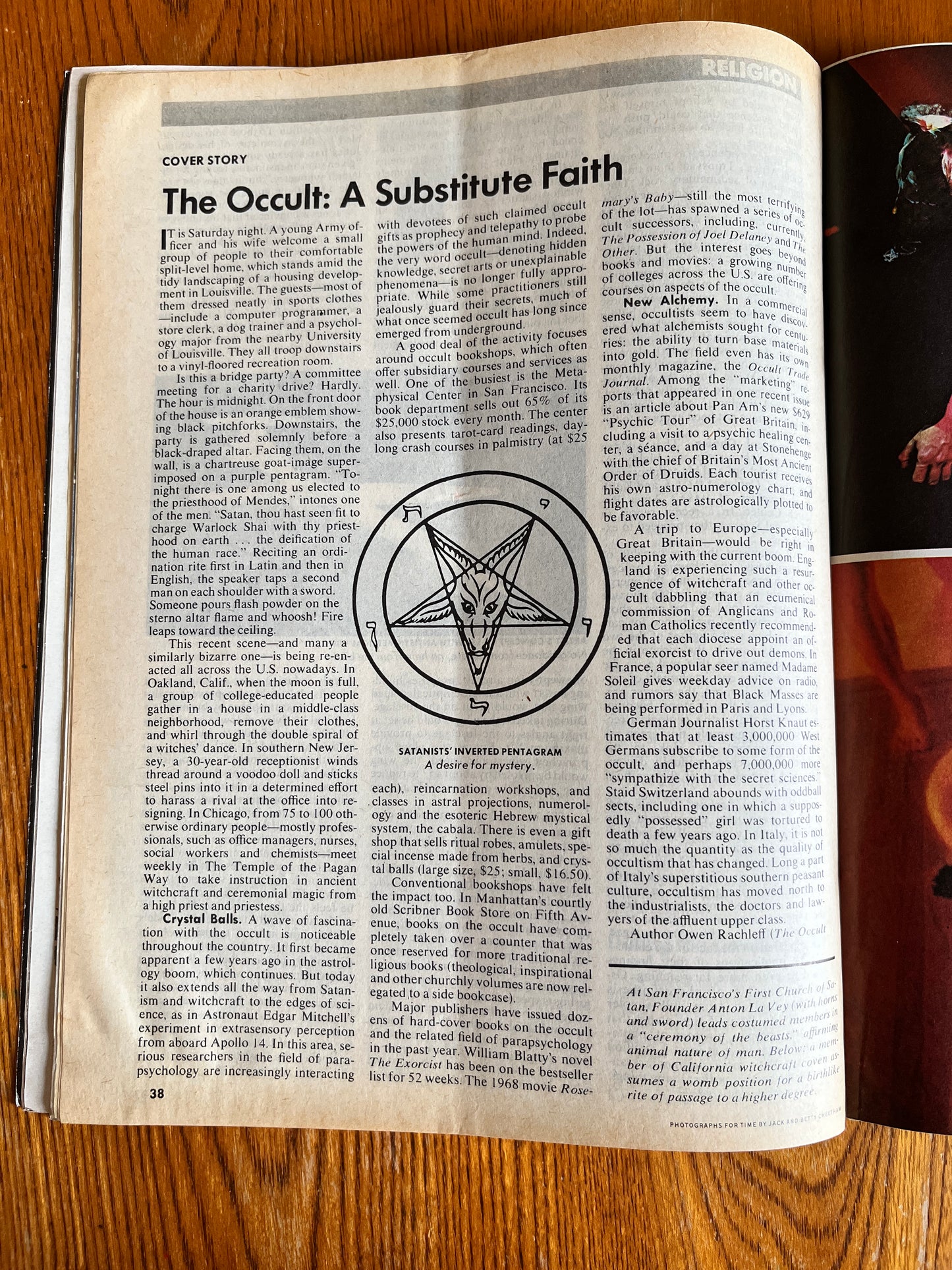 The Occult Revival - 1972 TIME Magazine (RARE, NO SUBSCRIBER STICKER TO COVER)