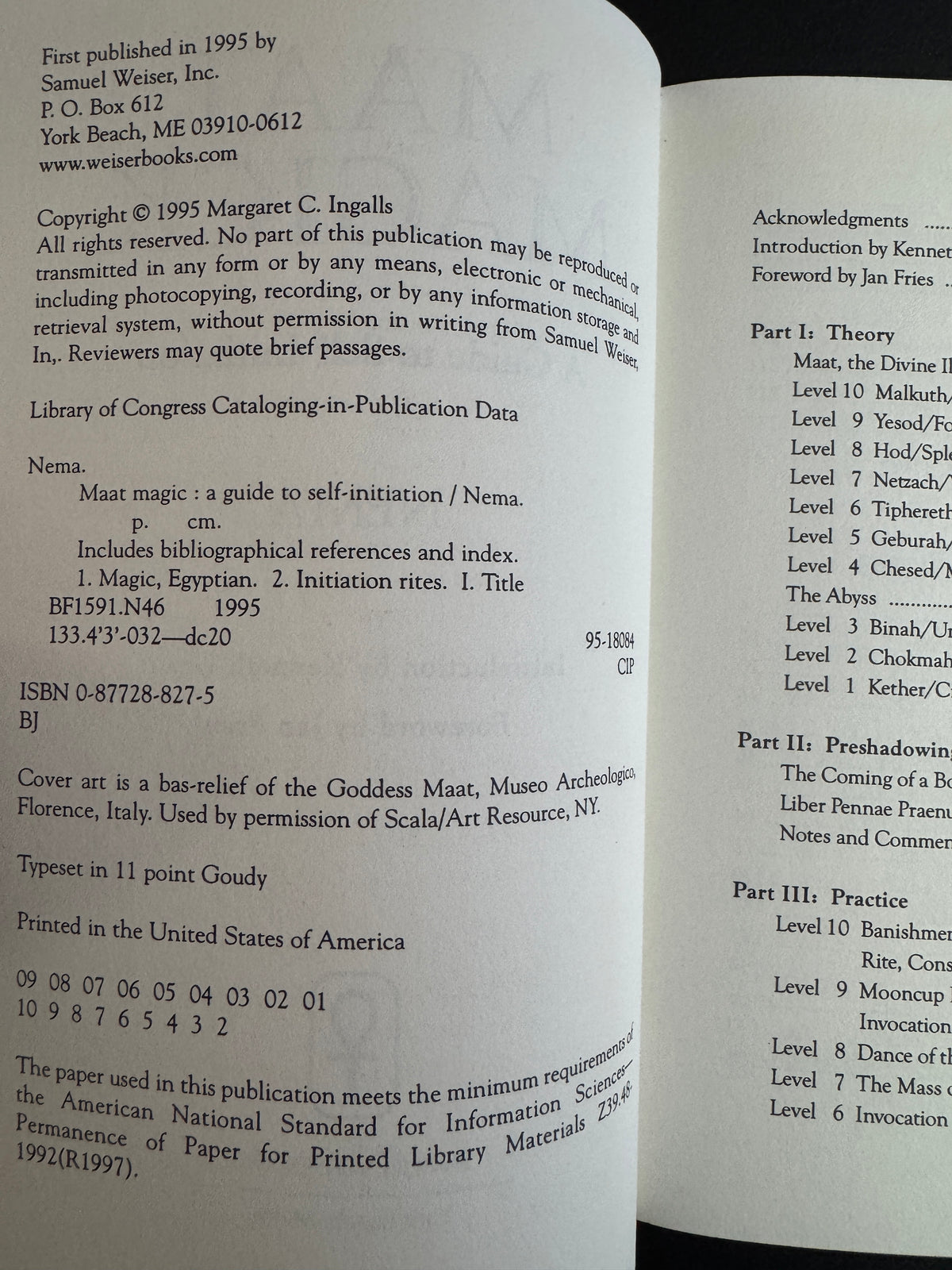 Maat Magick: A Guide to Self-Initiation - Nema (First Edition)