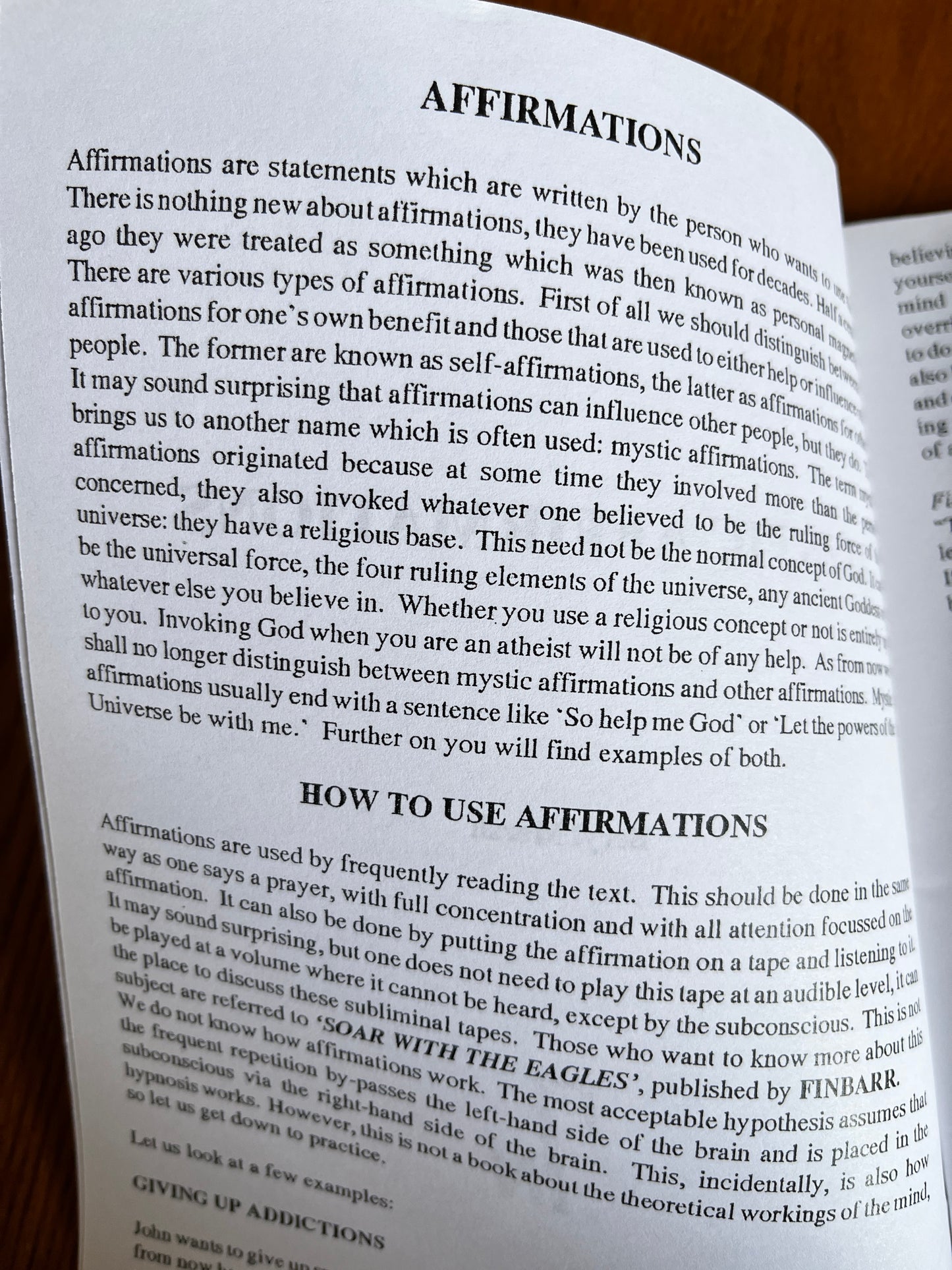 Mystic Affirmations - Beryl Marsh (Finbarr First Edition 1996)