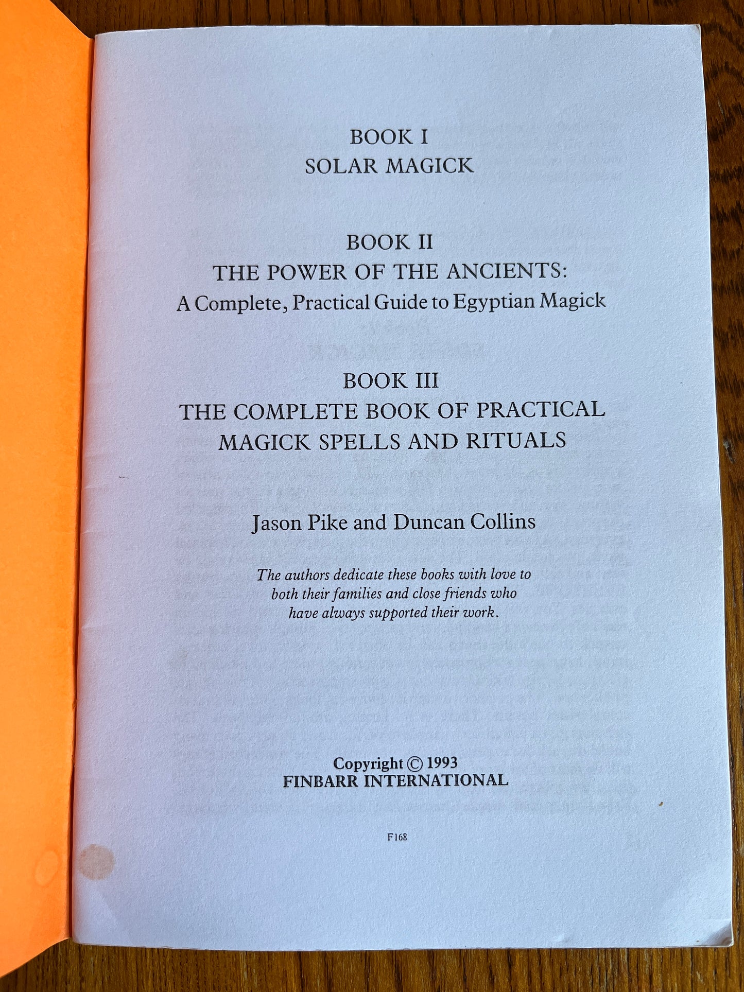 The Complete 1-2-3 Book of Practical Result-Producing Magick (And Egyptian Mystic Rites) - Jason Pike & Duncan Collins (Finbarr First Edition 1993)