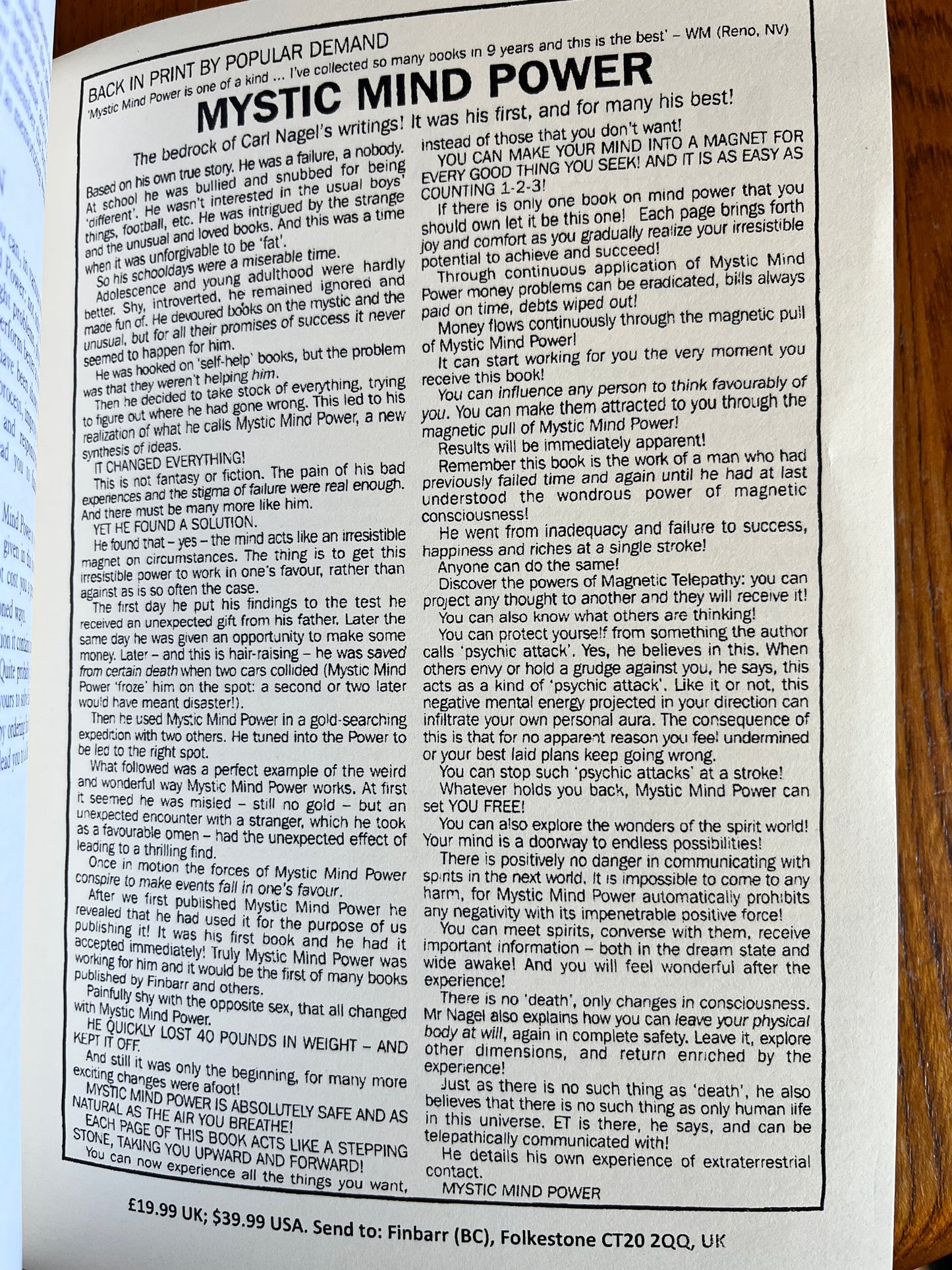 Proven Psycho-Mind Techniques - Marcus T. Bottomley (Finbarr First Edition 1991)