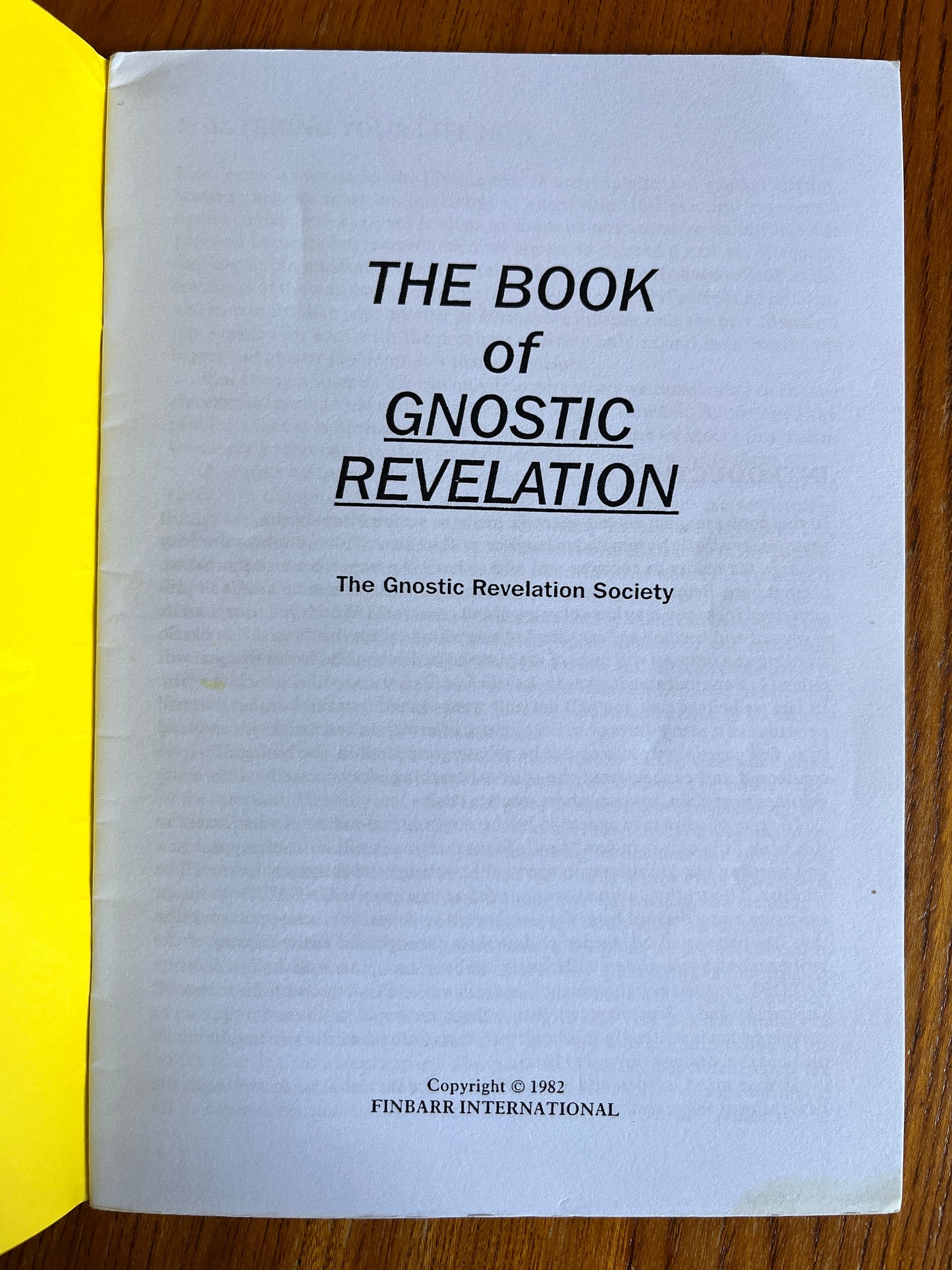 The Book of Gnostic Revelation - The Gnostic Revelation Society (1982)