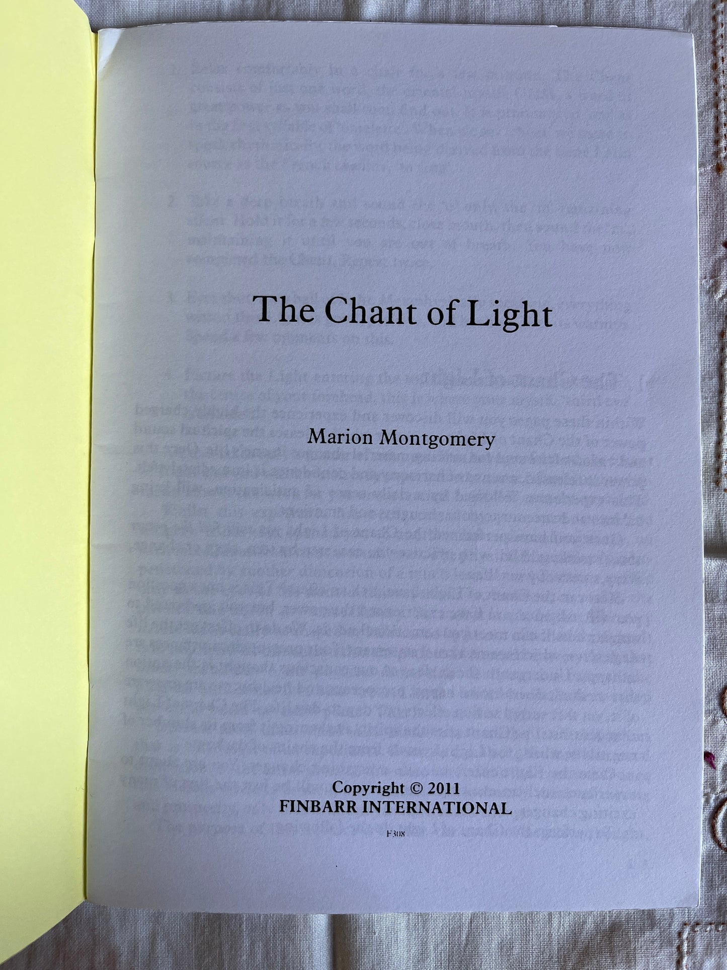 The Chant of Light - Marion Montgomery