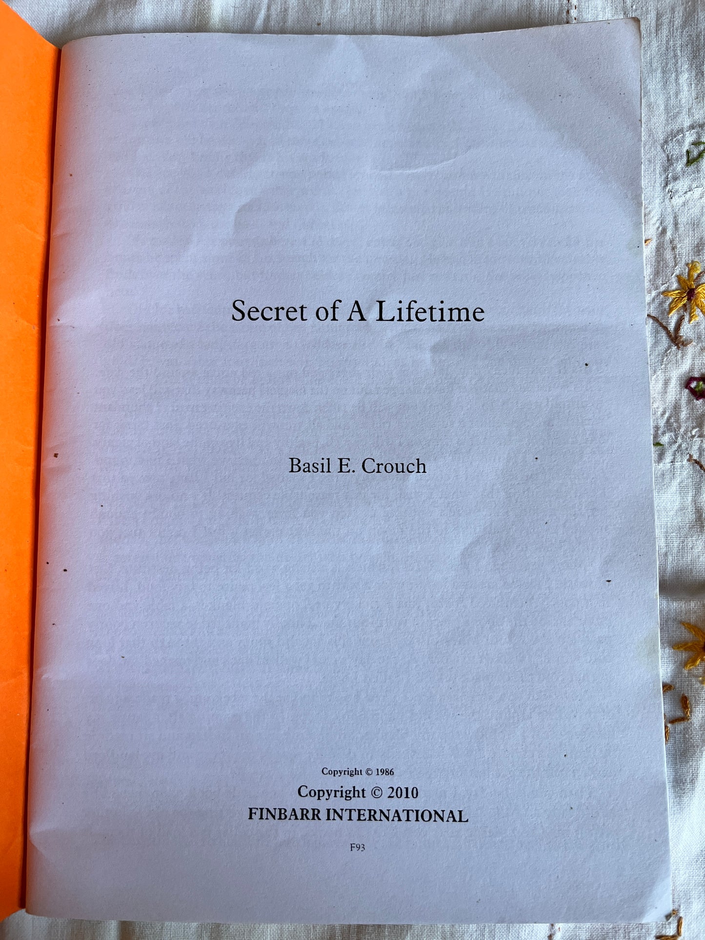 Secre of a Lifetime - Basil E. Crouch