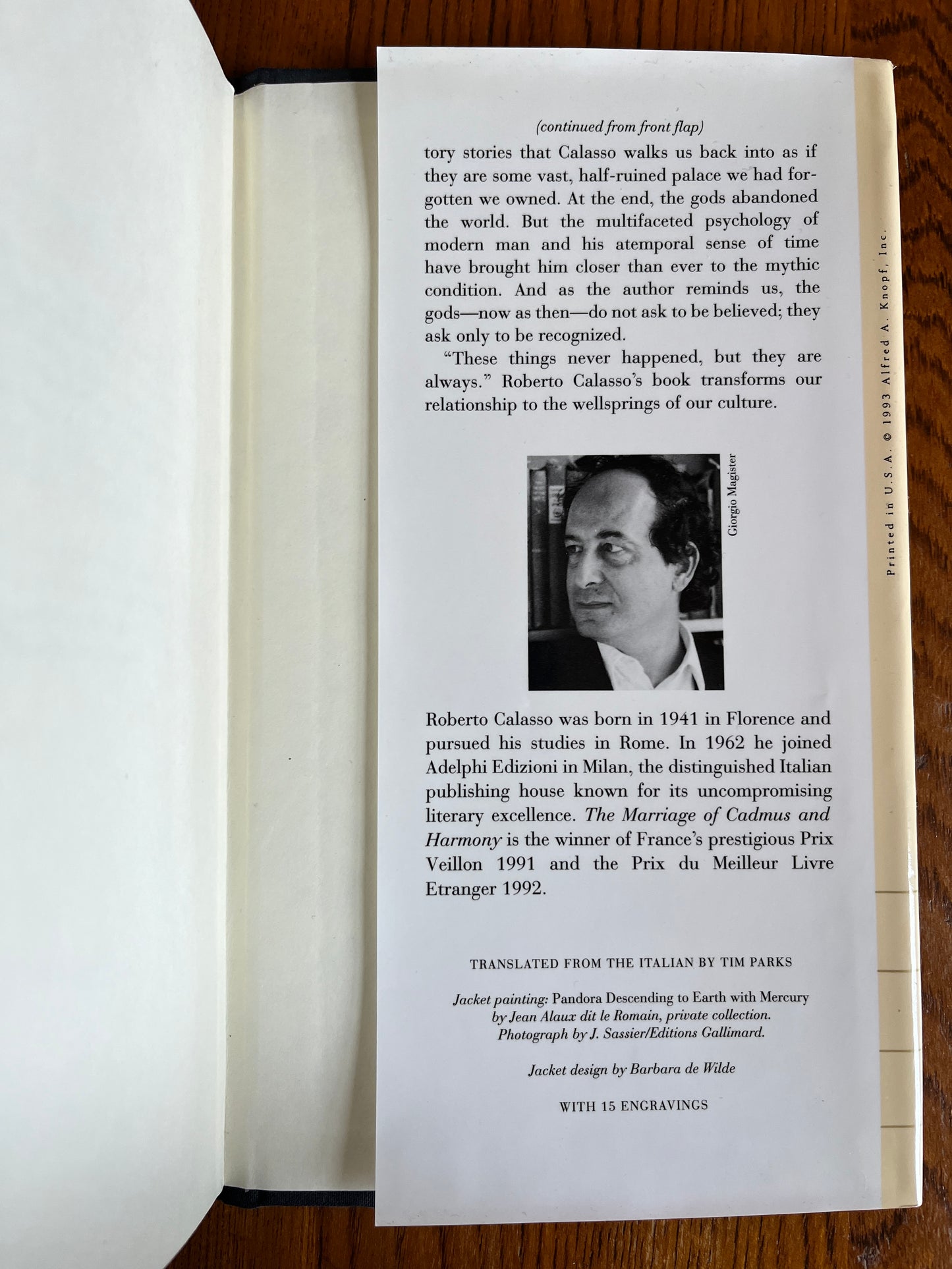 The Marriage of Cadmus and Harmony - Roberto Calasso (English First Edition), trans Tim Parks