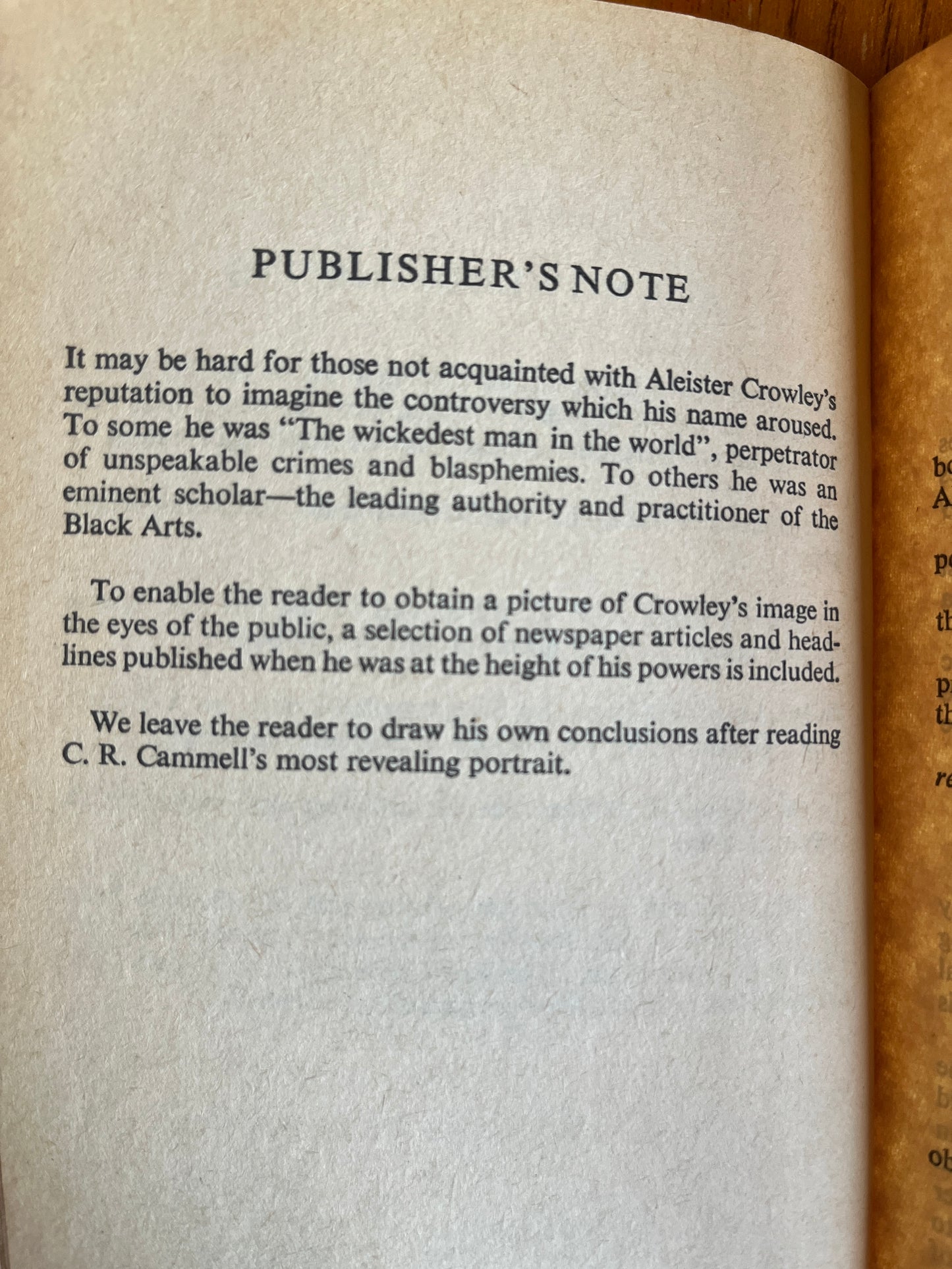 Aleister Crowley: The Black Magician - C R Cammell (First Edition thus)