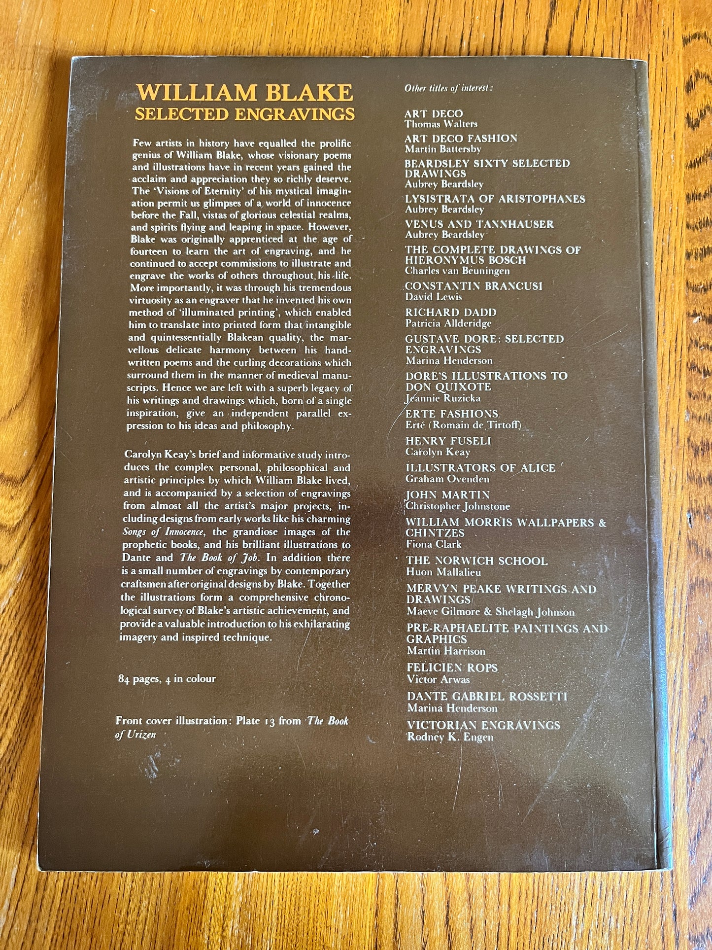 William Blake: Selected Engravings - Carolyn Keay