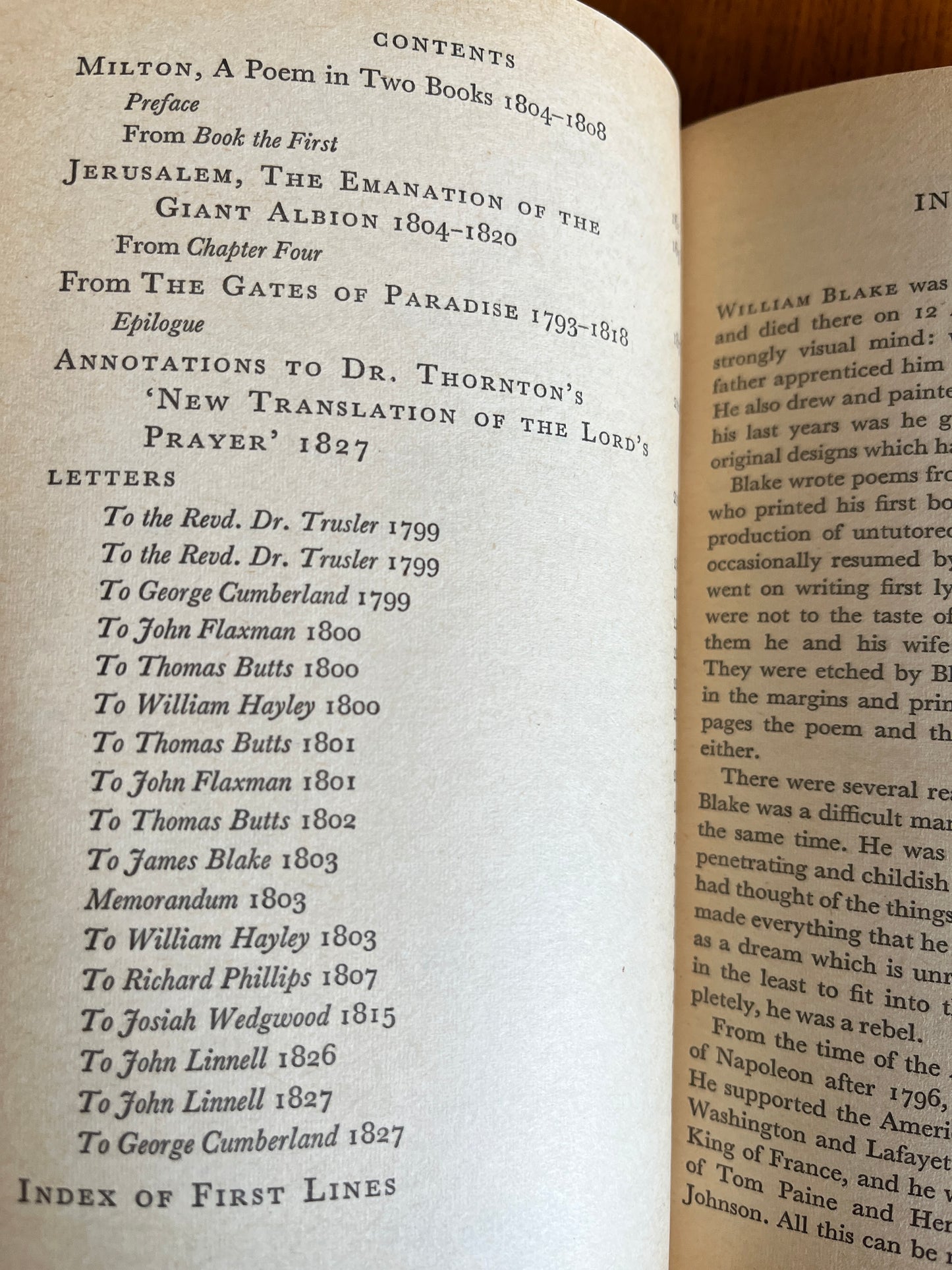 William Blake: Selected Poems and Letters - Ed. J Bronowsky
