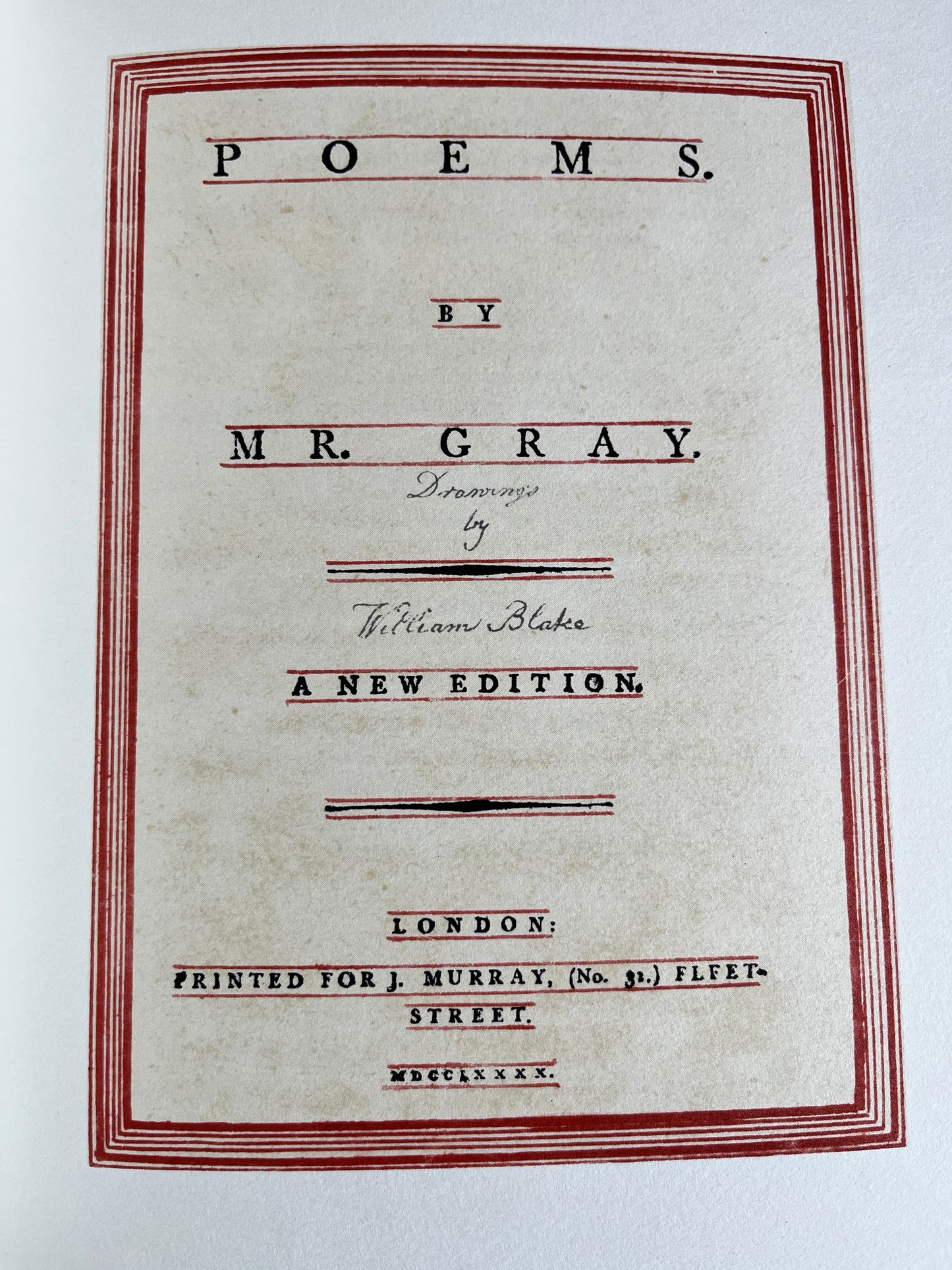 Poems by Mr Gray, Drawings by William Blake - Trianon Press 1971