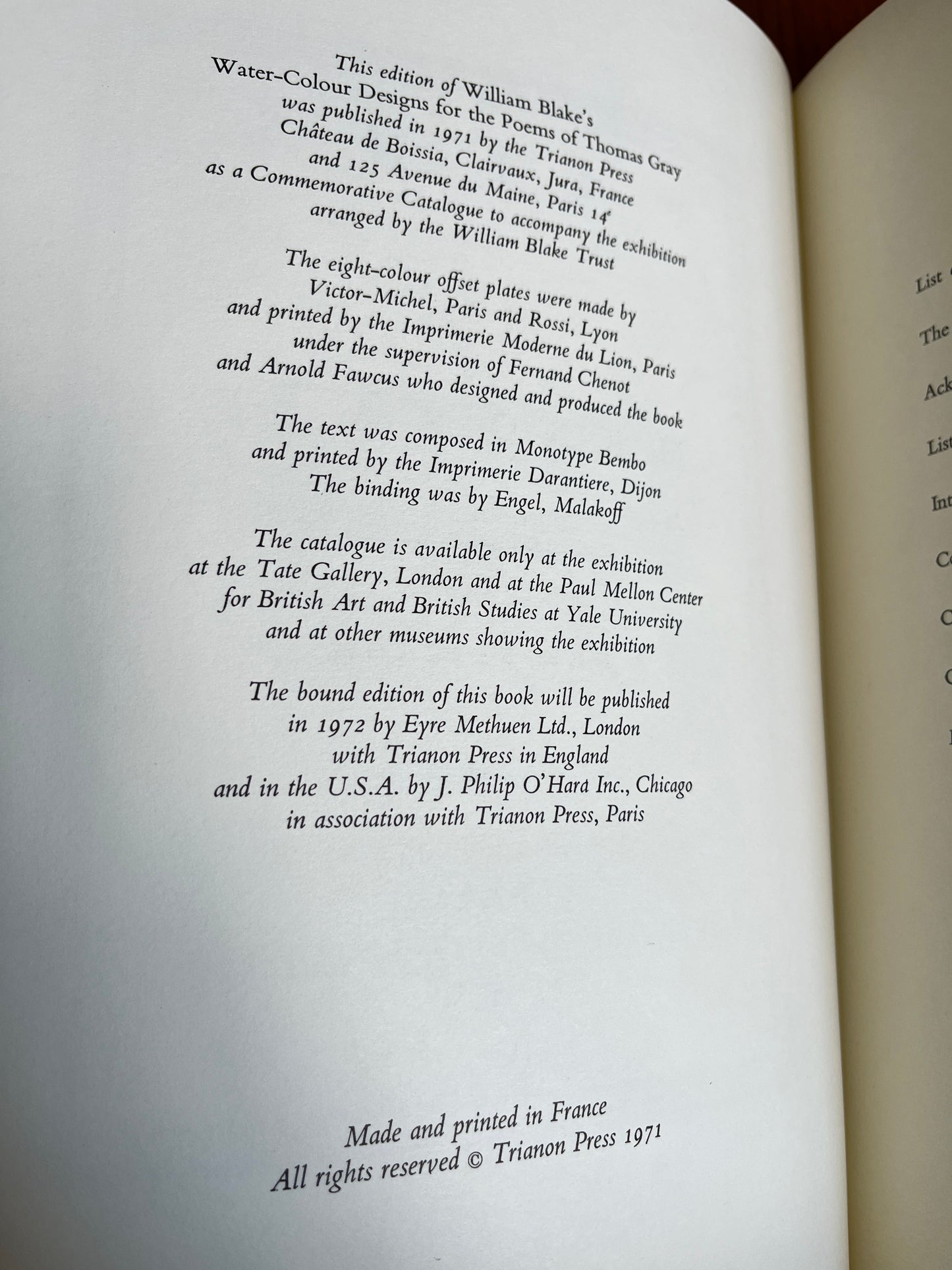 Poems by Mr Gray, Drawings by William Blake - Trianon Press 1971