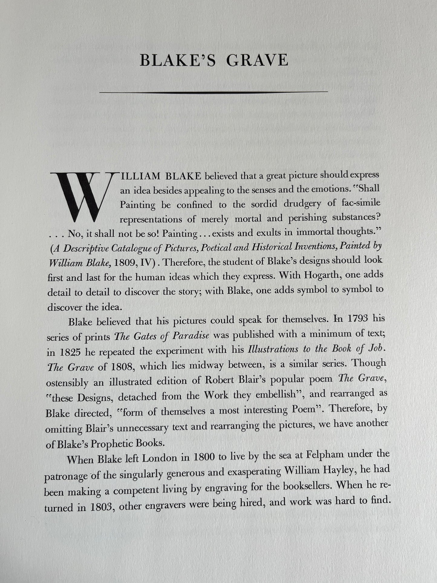 Blake's Grave - Commentary by S Foster Damon (1963)