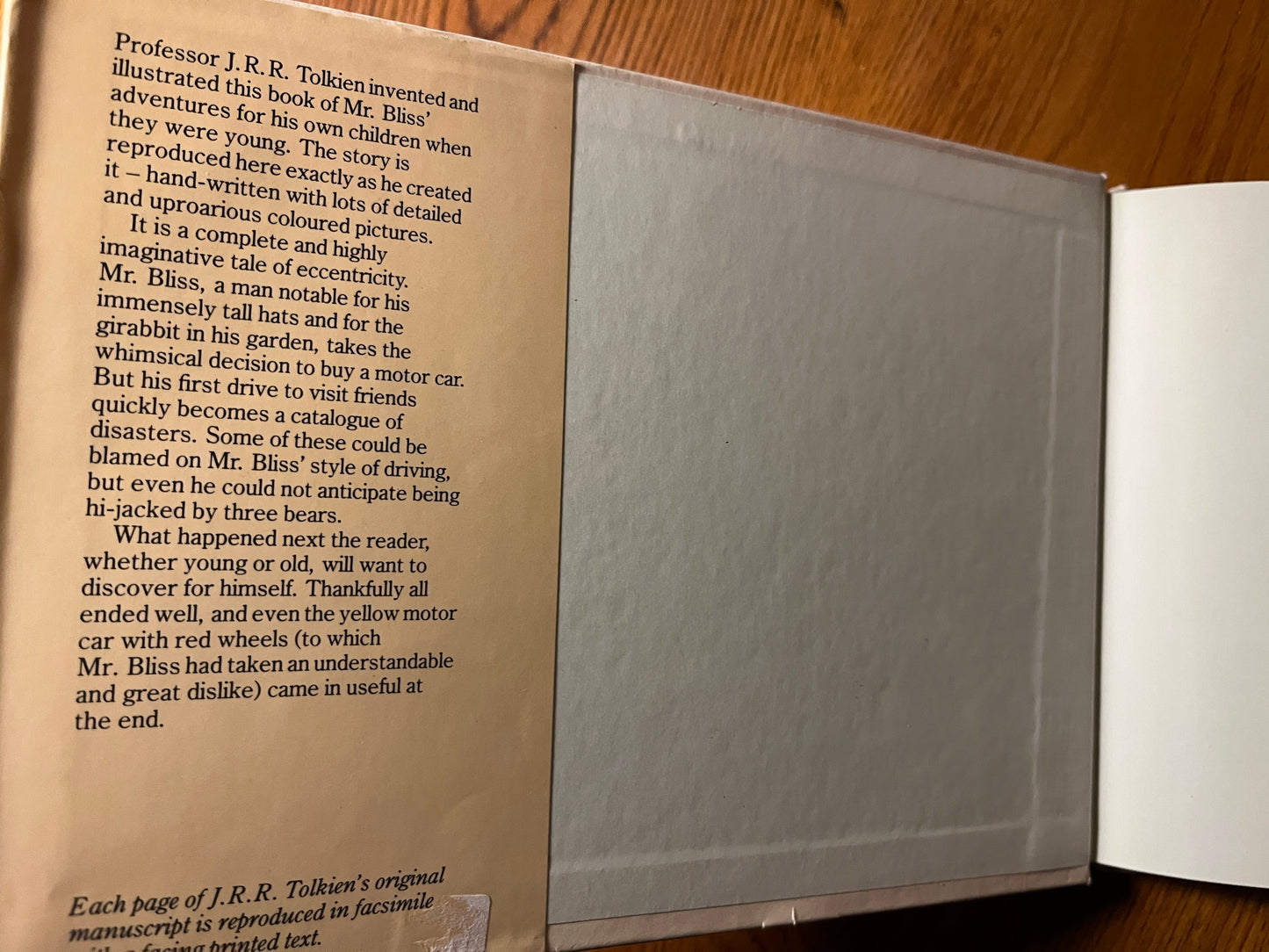 Mr Bliss - JRR Tolkien (1982 first edition, second impression)