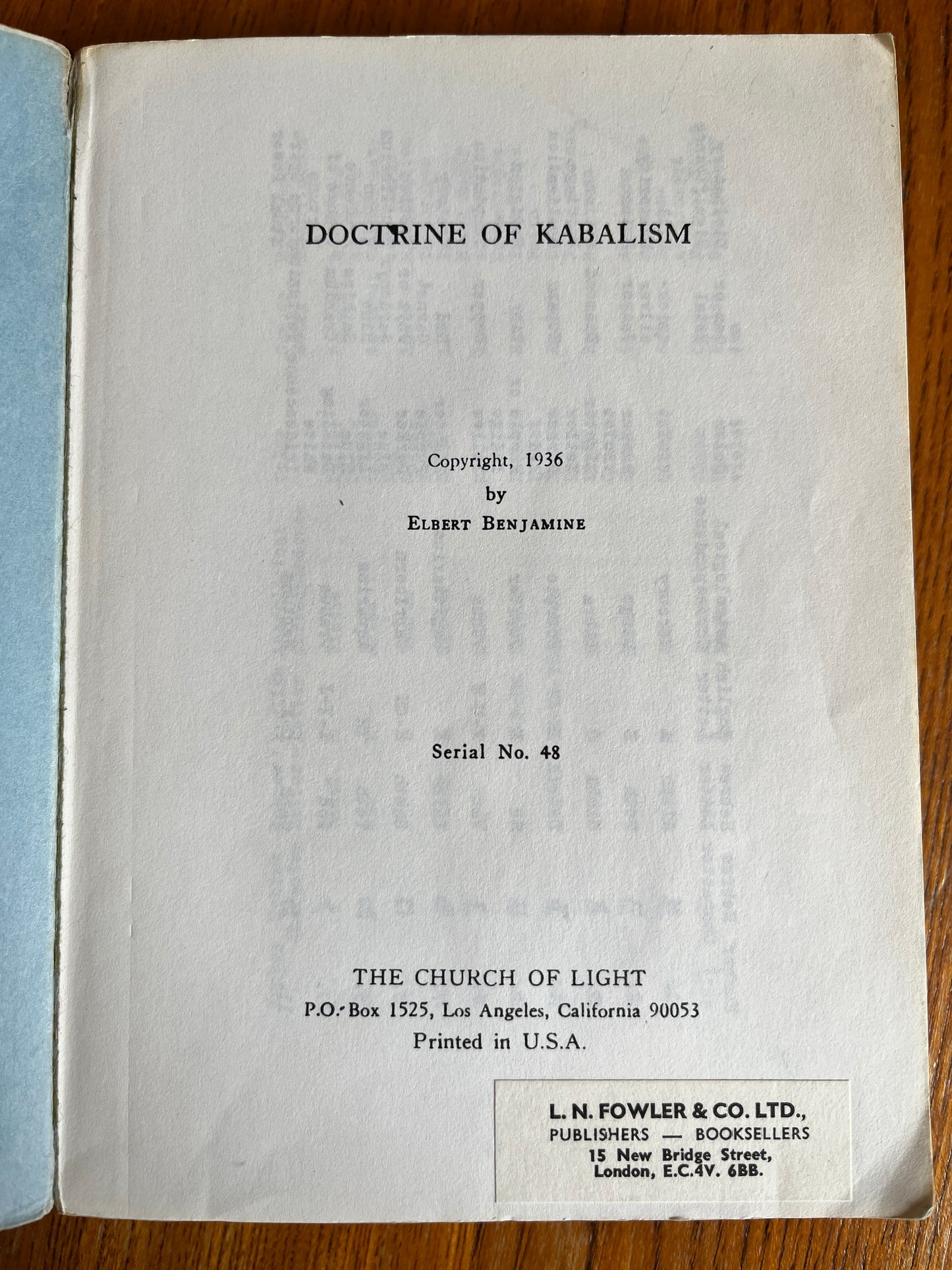 The Sacred Tarot: The Brotherhood of Light - C C Zain (Circa 1936)