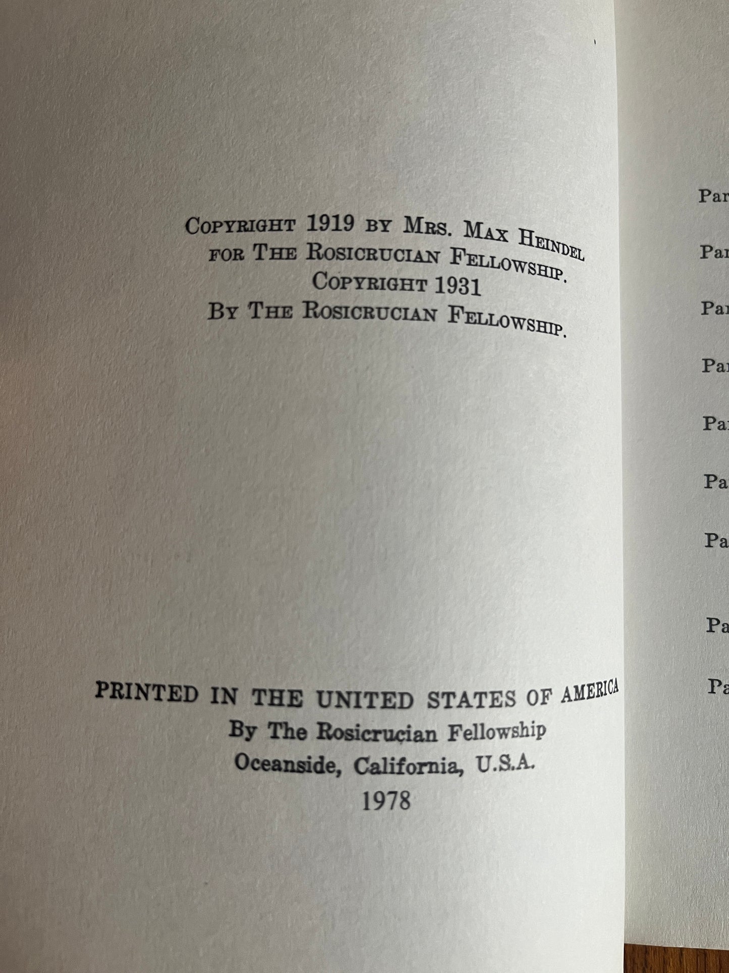 Rosicrucian Fellowship Paperback Set (5 Books) - Max Heindel (1970s)