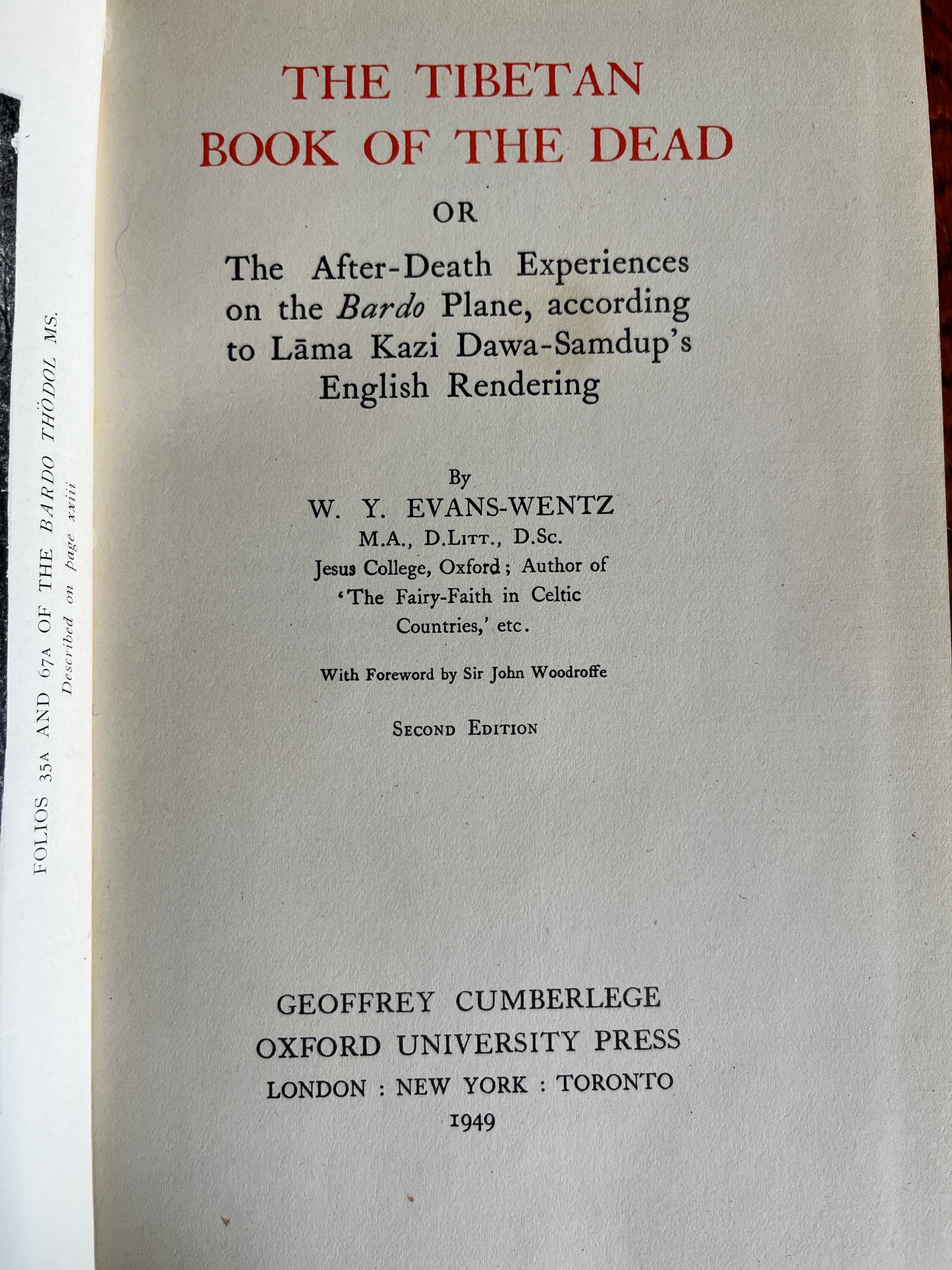 The Tibetan Book of the Dead - Lāma Kazi Dawa-Samdup and W Y Evans-Wentz (1949 Second Edition)